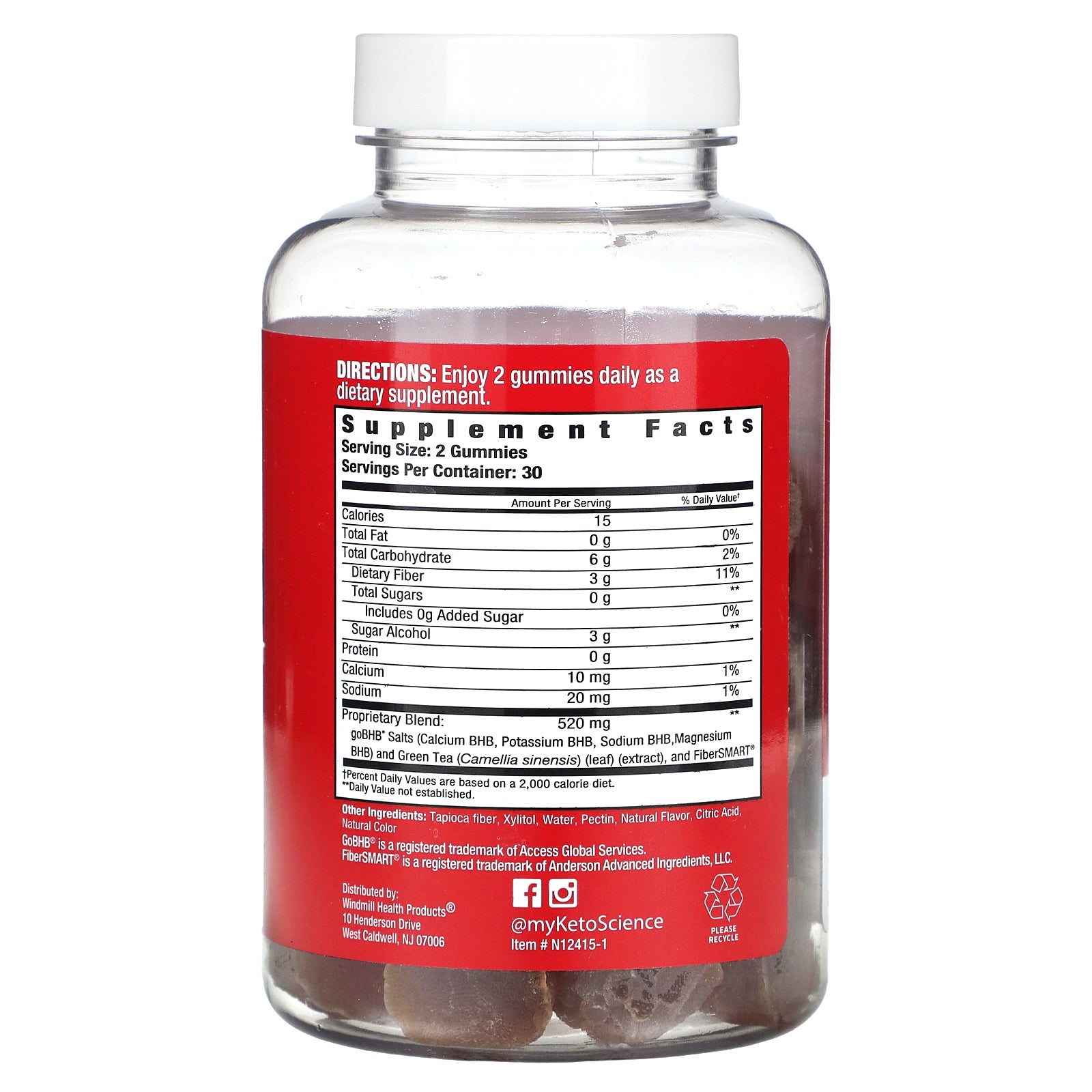 Foto 2 | Suplemento Keto Science Keto Burn Bhb Gomitas Frambuesa 60 - Venta Internacional.