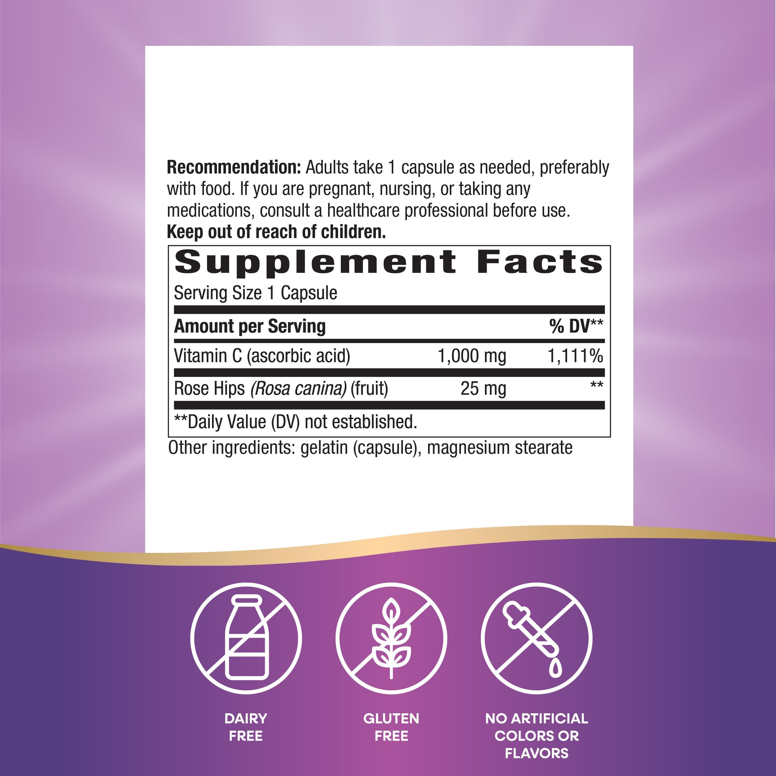 Foto 3 pulgar | Suplemento De Vitamina C De Nature's Way Con Escaramujo 1000 Mg 250 Cápsulas - Venta Internacional.