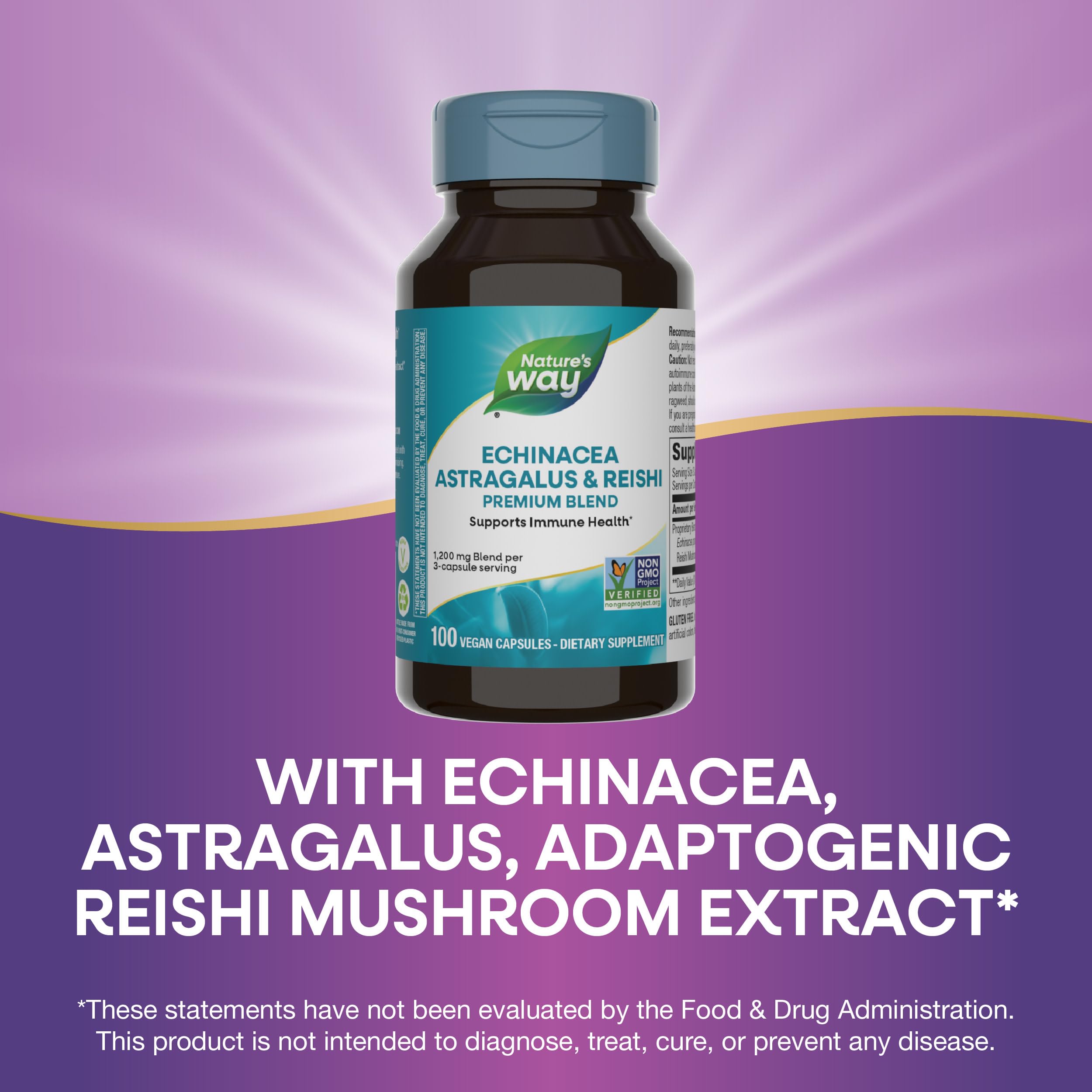 Foto 4 | Suplemento Nature's Way Con Equinácea, Astrágalo Y Reishi, 100 Cápsulas - Venta Internacional.