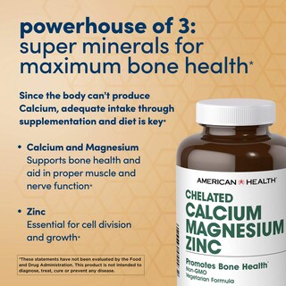 Foto 4 | Suplemento American Health Calcio/magnesio/zinc 250 Comprimidos - Venta Internacional.