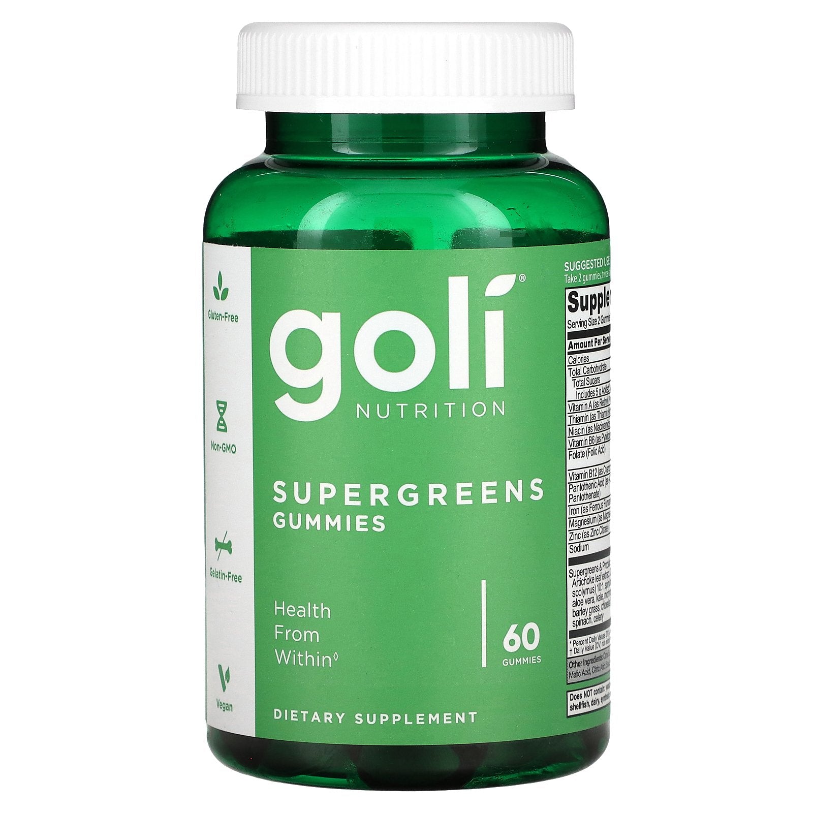 Foto 2 pulgar | Gomitas Supergreens Goli Nutrition 60 Gomitas - Venta Internacional.