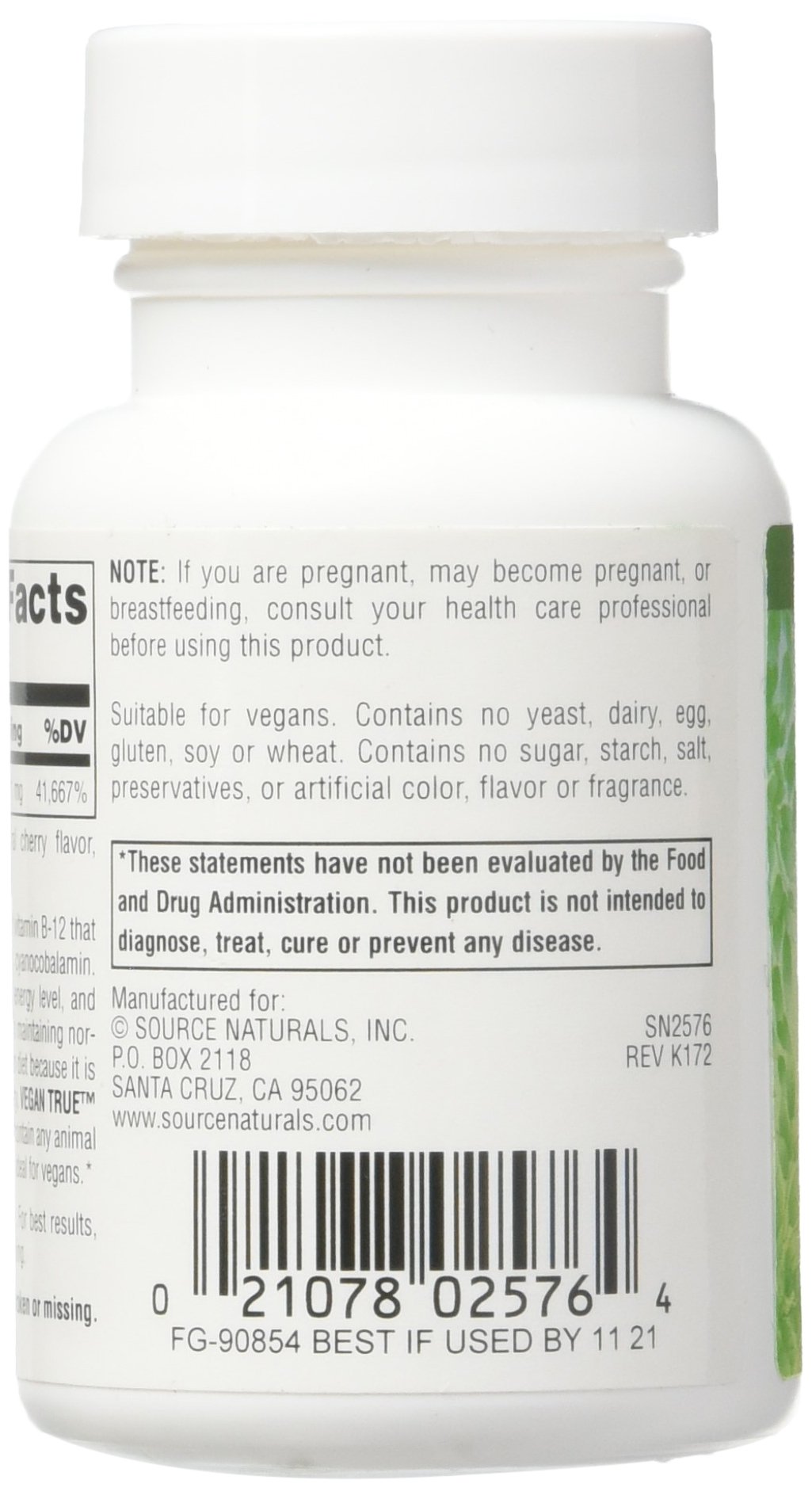 Foto 3 pulgar | Suplemento Dietético Source Naturals Vegan Metilcobalamina B-12 1 Mg - Venta Internacional.