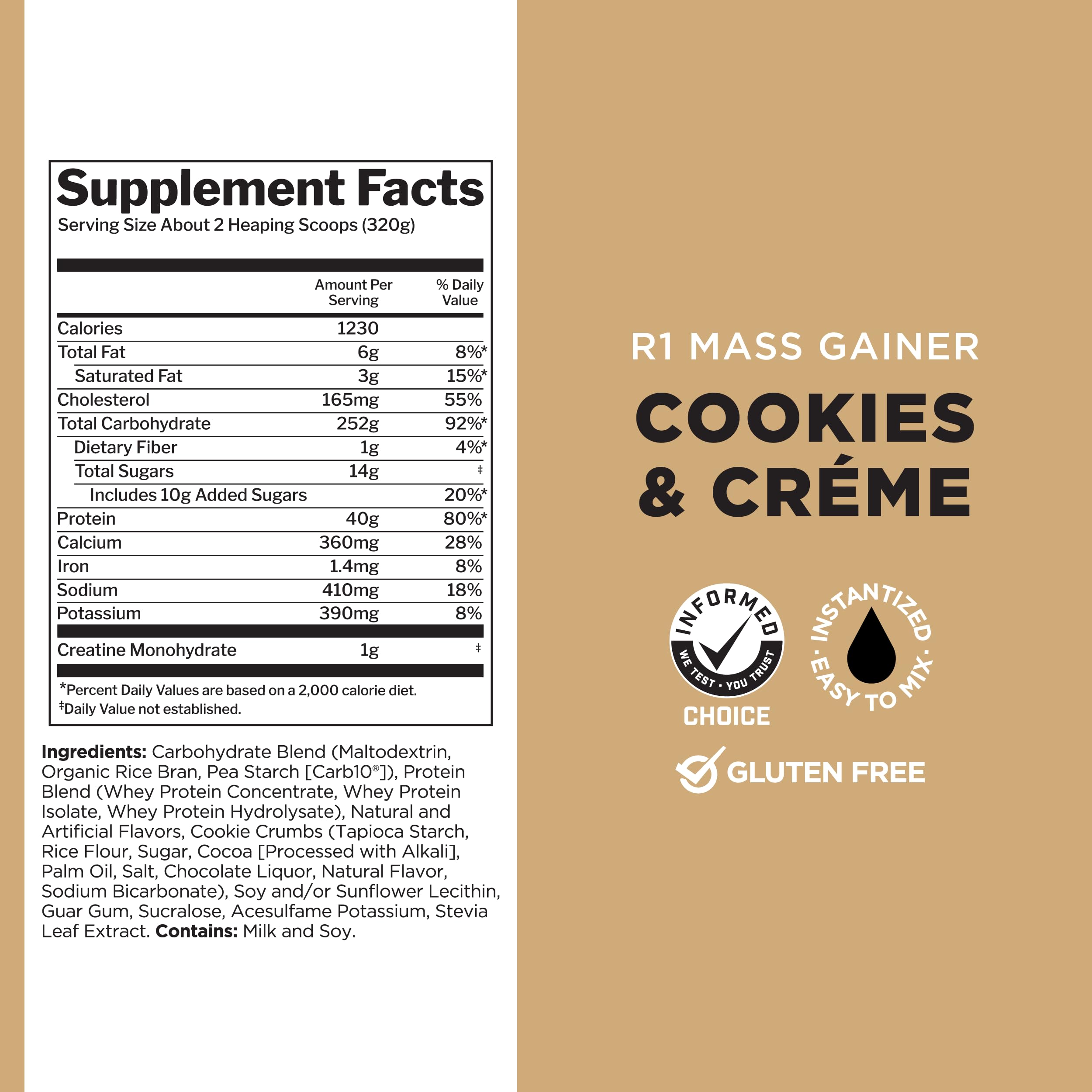 Foto 7 pulgar | Galletas Y Crema Mass Gainer Rule One Proteins R1, 2,7 Kg - Venta Internacional.