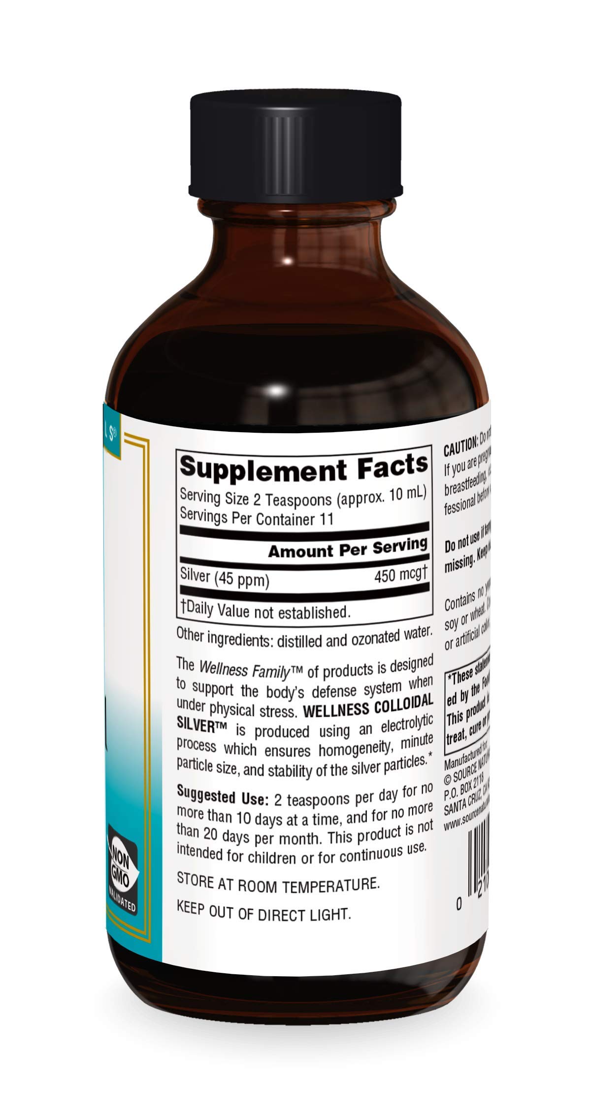 Foto 4 pulgar | Plata Coloidal Source Naturals Wellness 45 Ppm 120 Ml - Venta Internacional.