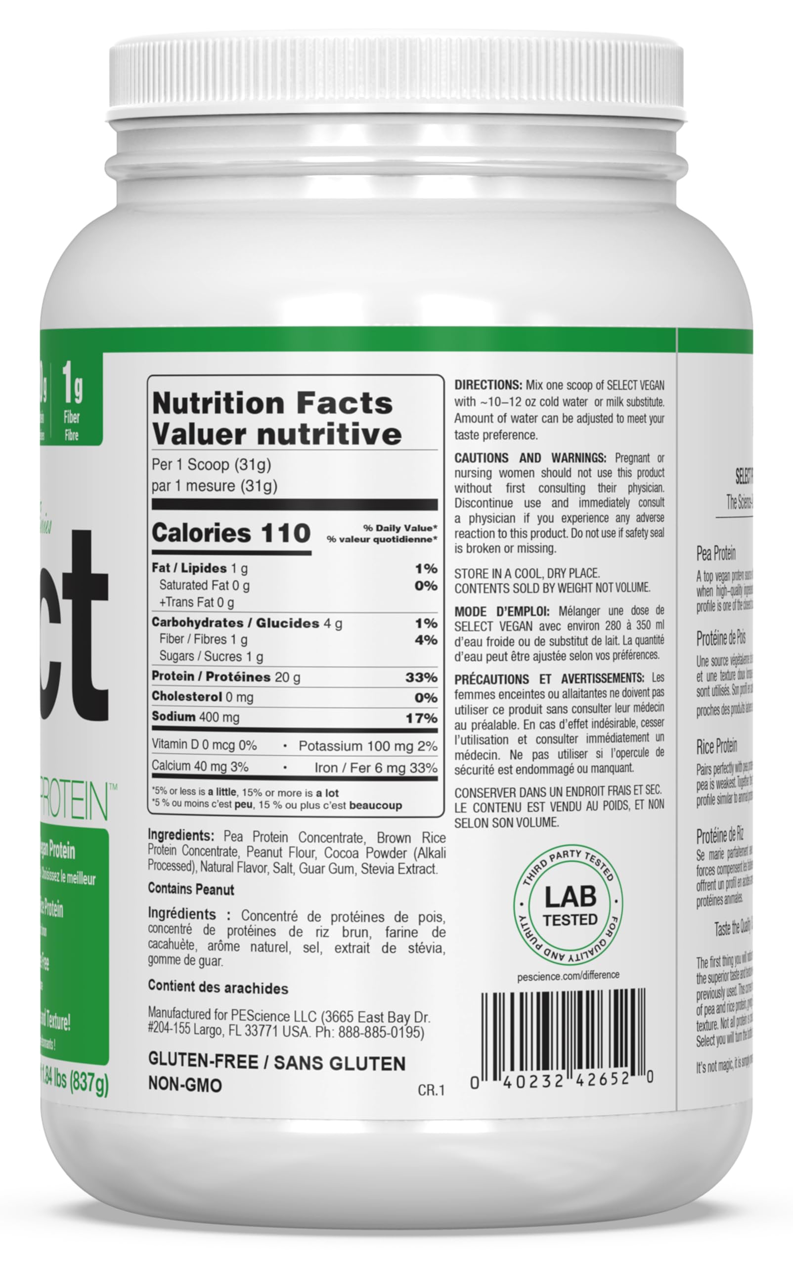 Foto 4 pulgar | Crema De Cacahuete Vegana En Polvo Pescience Select, 27 Porciones - Venta Internacional.