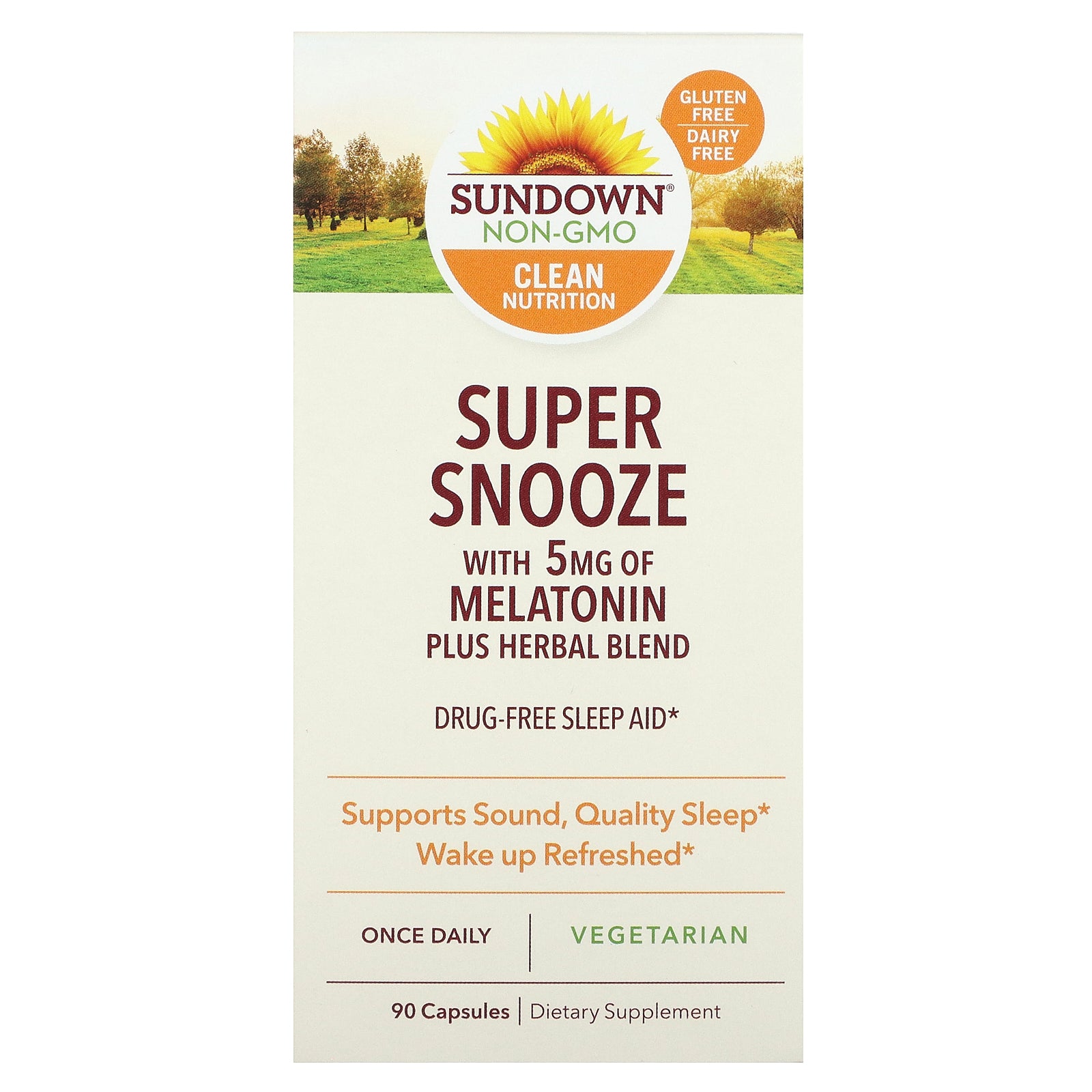 Foto 2 pulgar | Suplemento De Melatonina Super Snooze De Sundown Naturals, 5 Mg, 90 Cápsulas - Venta Internacional.