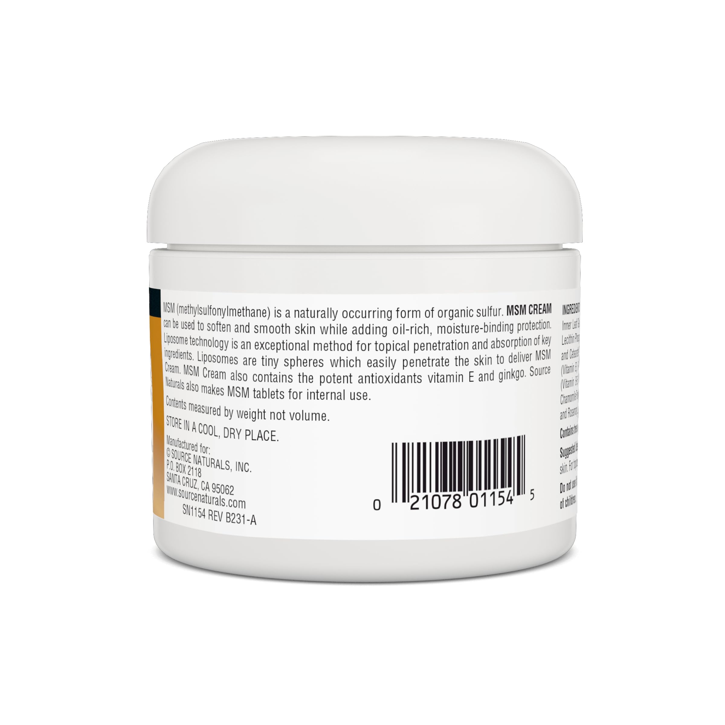 Foto 3 pulgar | Cream Source Naturals Msm Advanced Liposomal 120 Ml - Venta Internacional.