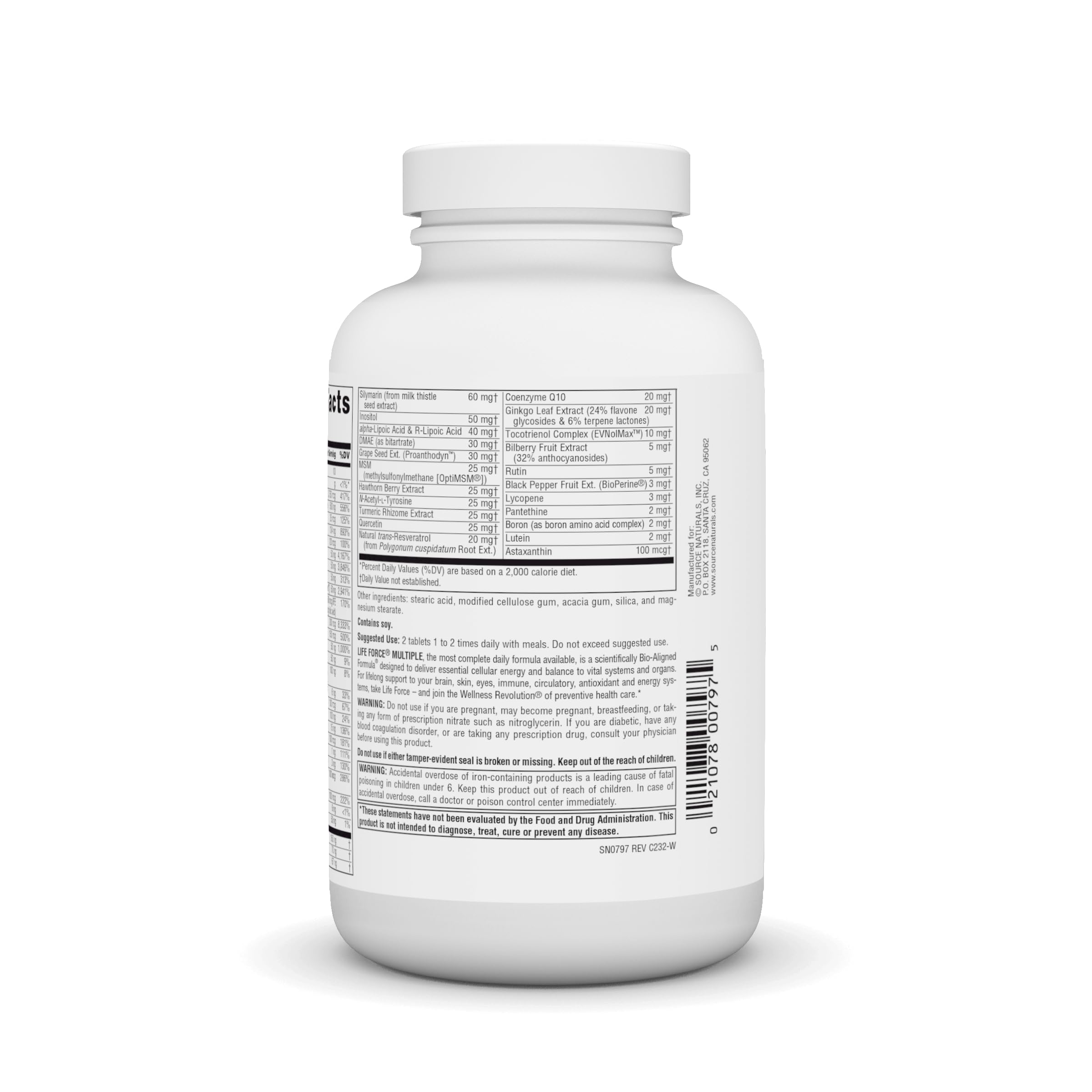 Foto 4 pulgar | Suplemento Source Naturals Life Force Multiple 120 Comprimidos - Venta Internacional.