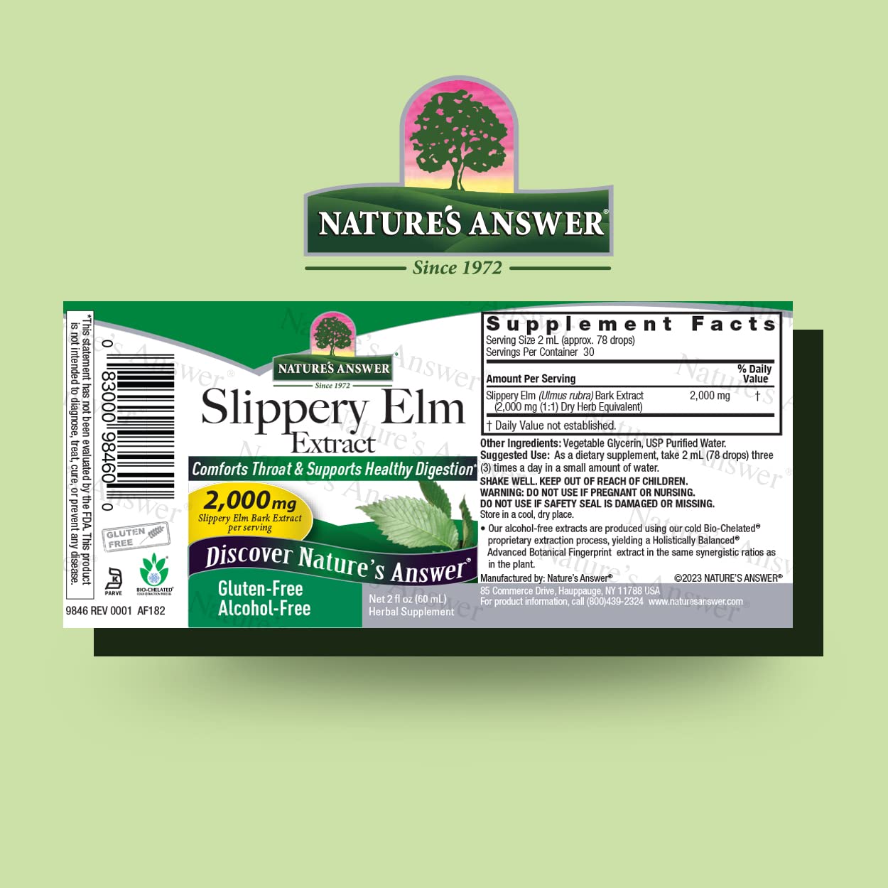 Foto 3 pulgar | Suplemento Nature's Answer Con Extracto De Olmo, 60 Ml, Sin Alcohol - Venta Internacional.