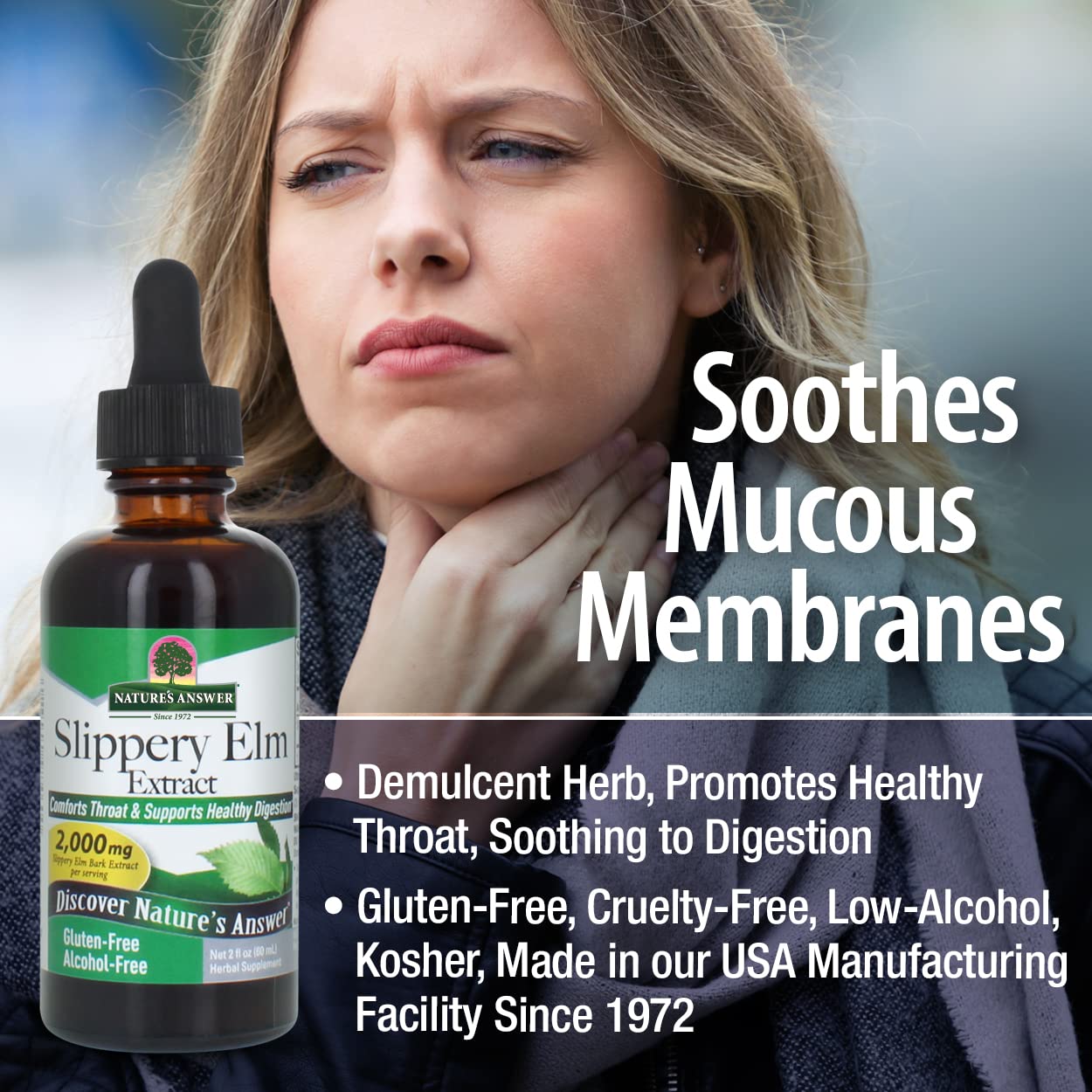Foto 6 pulgar | Suplemento Nature's Answer Con Extracto De Olmo, 60 Ml, Sin Alcohol - Venta Internacional.