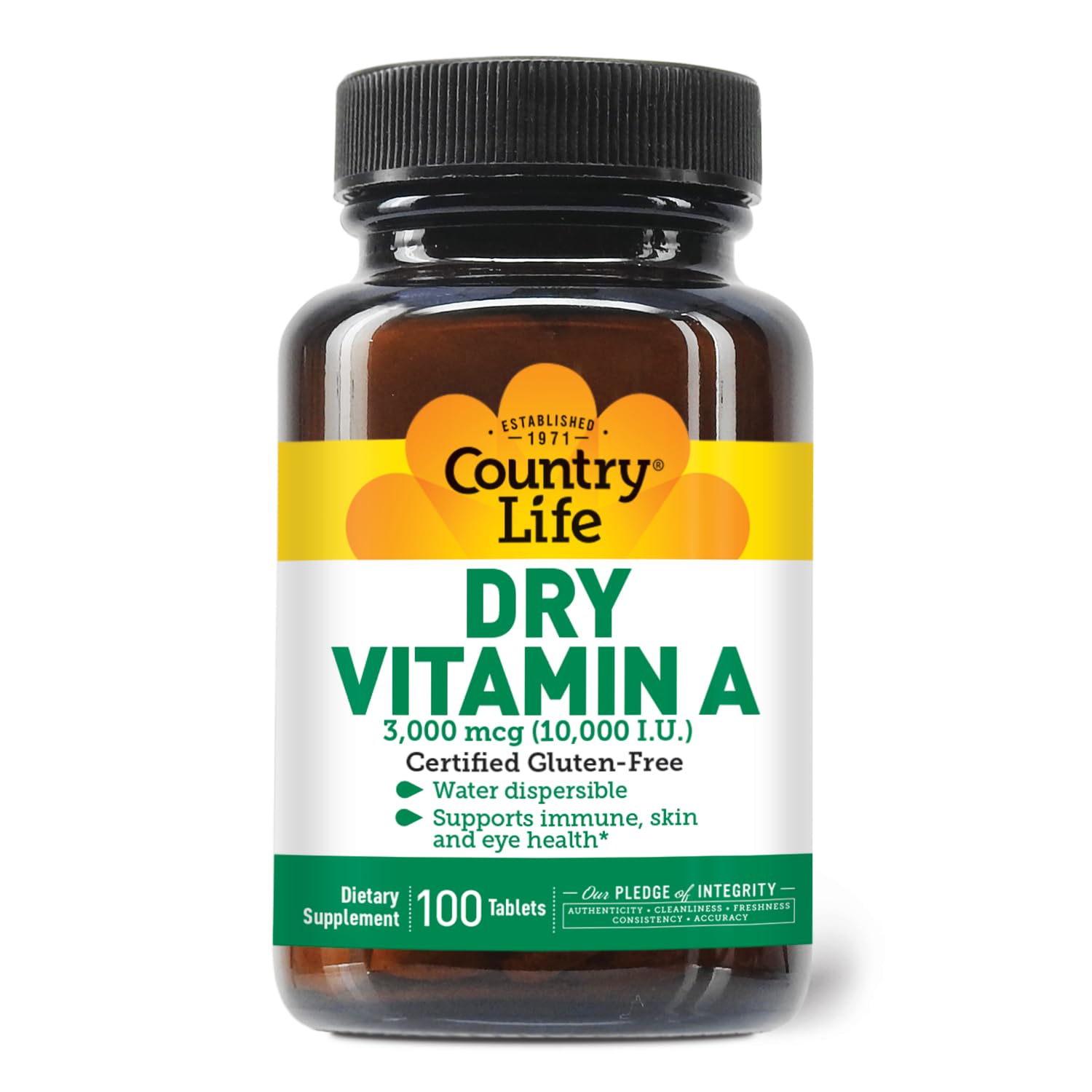 Foto 3 pulgar | Suplemento Country Life De Vitamina A, 10 000 Ui, 100 Comprimidos - Venta Internacional.