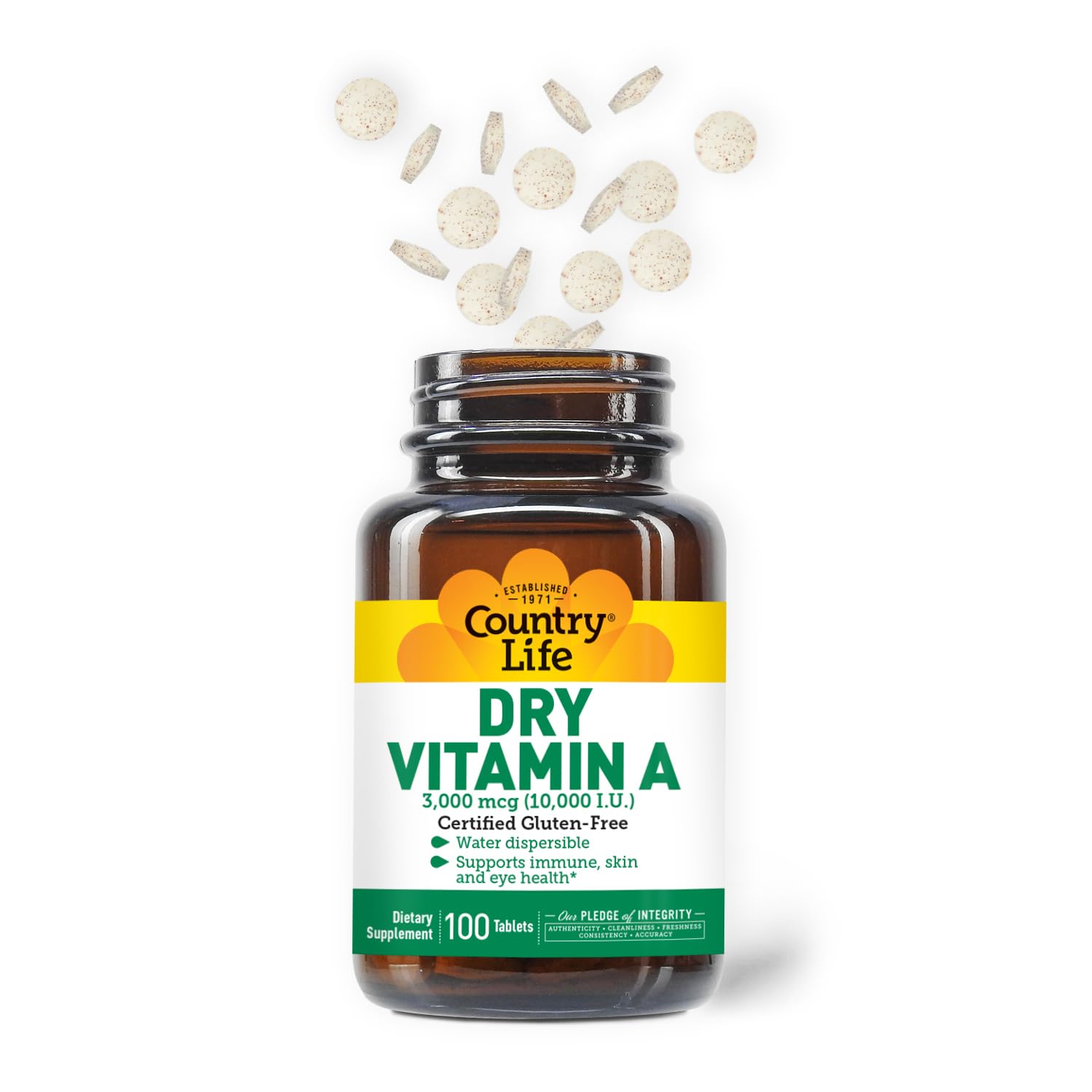 Foto 4 pulgar | Suplemento Country Life De Vitamina A, 10 000 Ui, 100 Comprimidos - Venta Internacional.