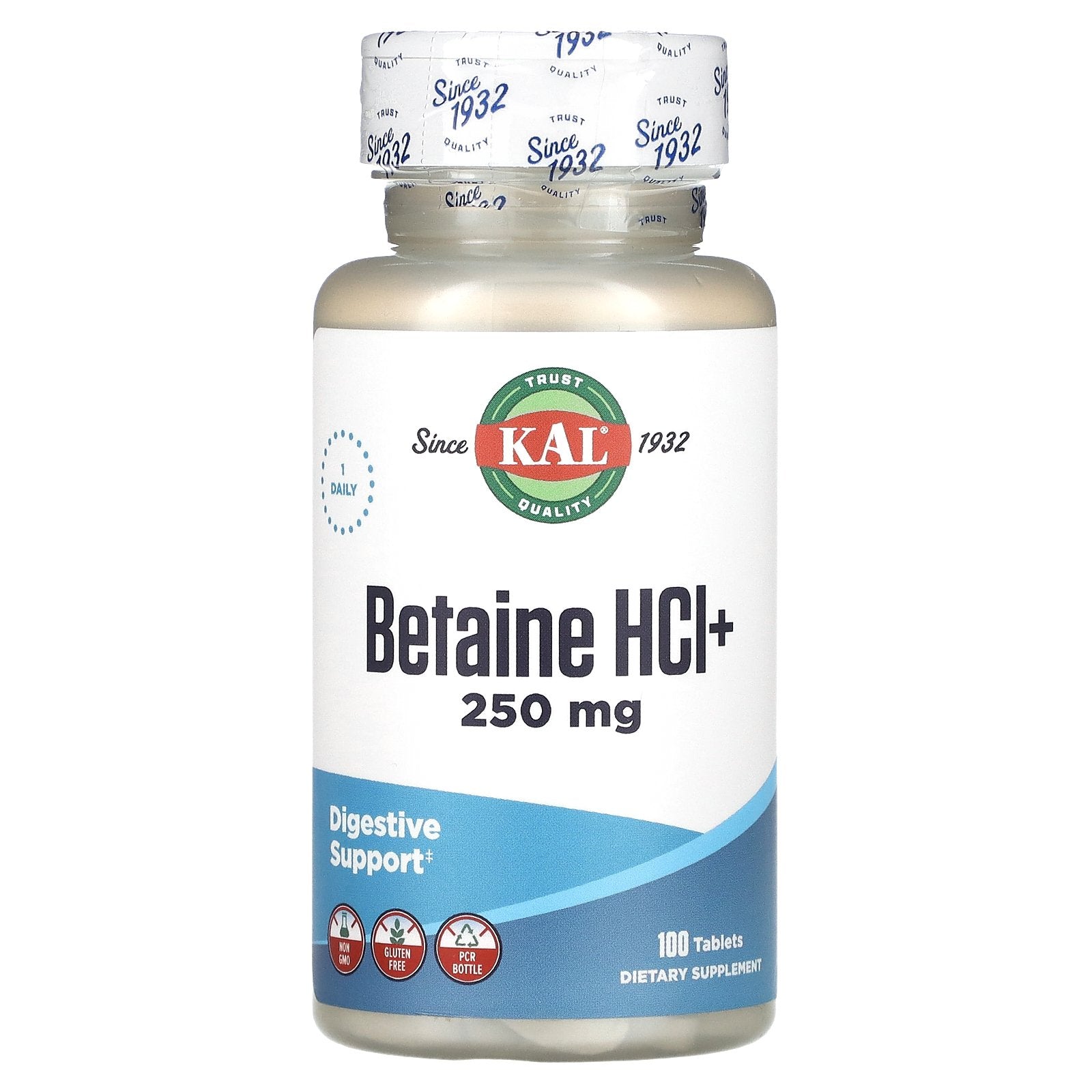 Foto 2 pulgar | Suplemento Kal Betaine Hcl+ 250 Mg 100 Comprimidos - Venta Internacional.
