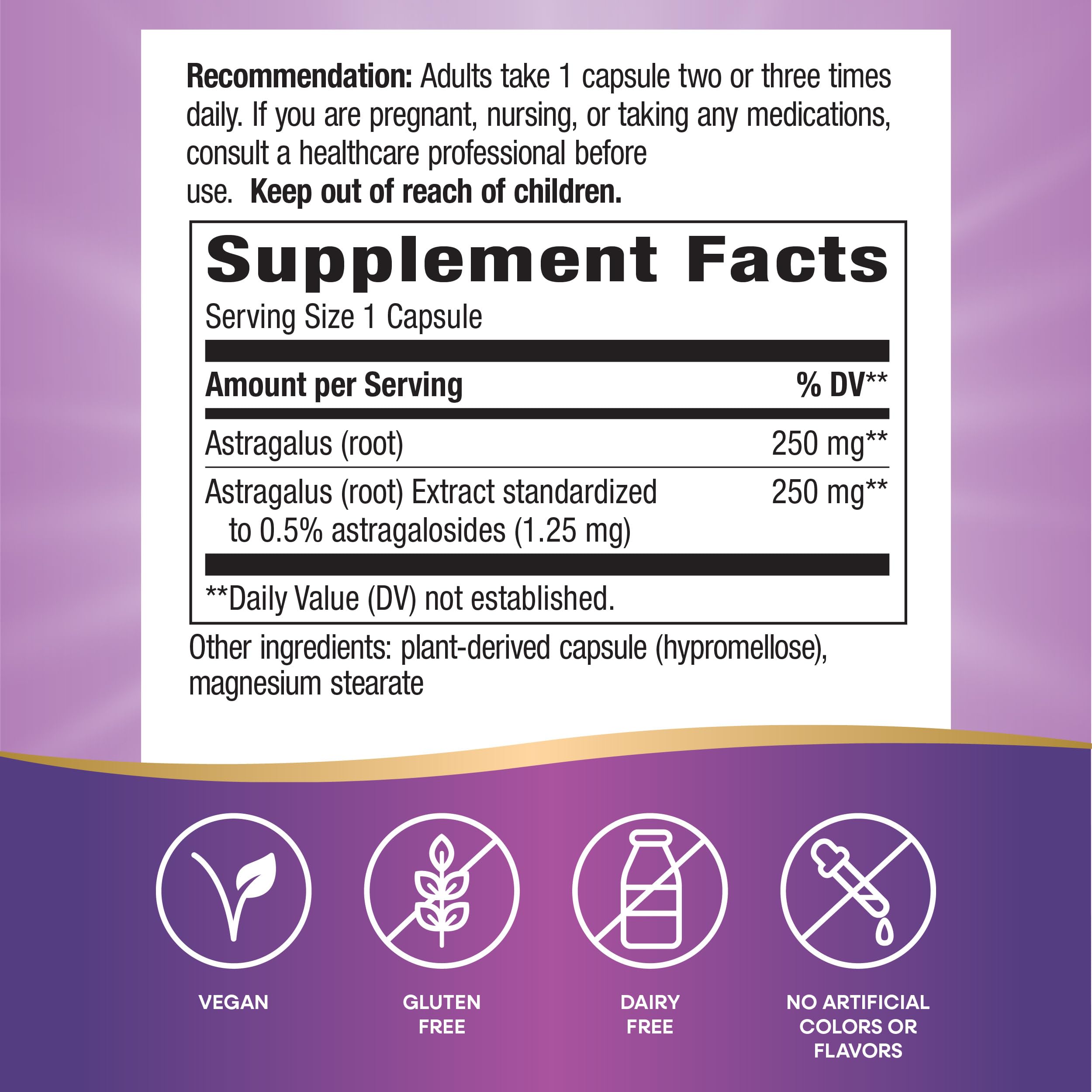 Foto 6 pulgar | Suplemento De Extracto Premium De Astrágalo De Nature's Way, 250 Mg - Venta Internacional.