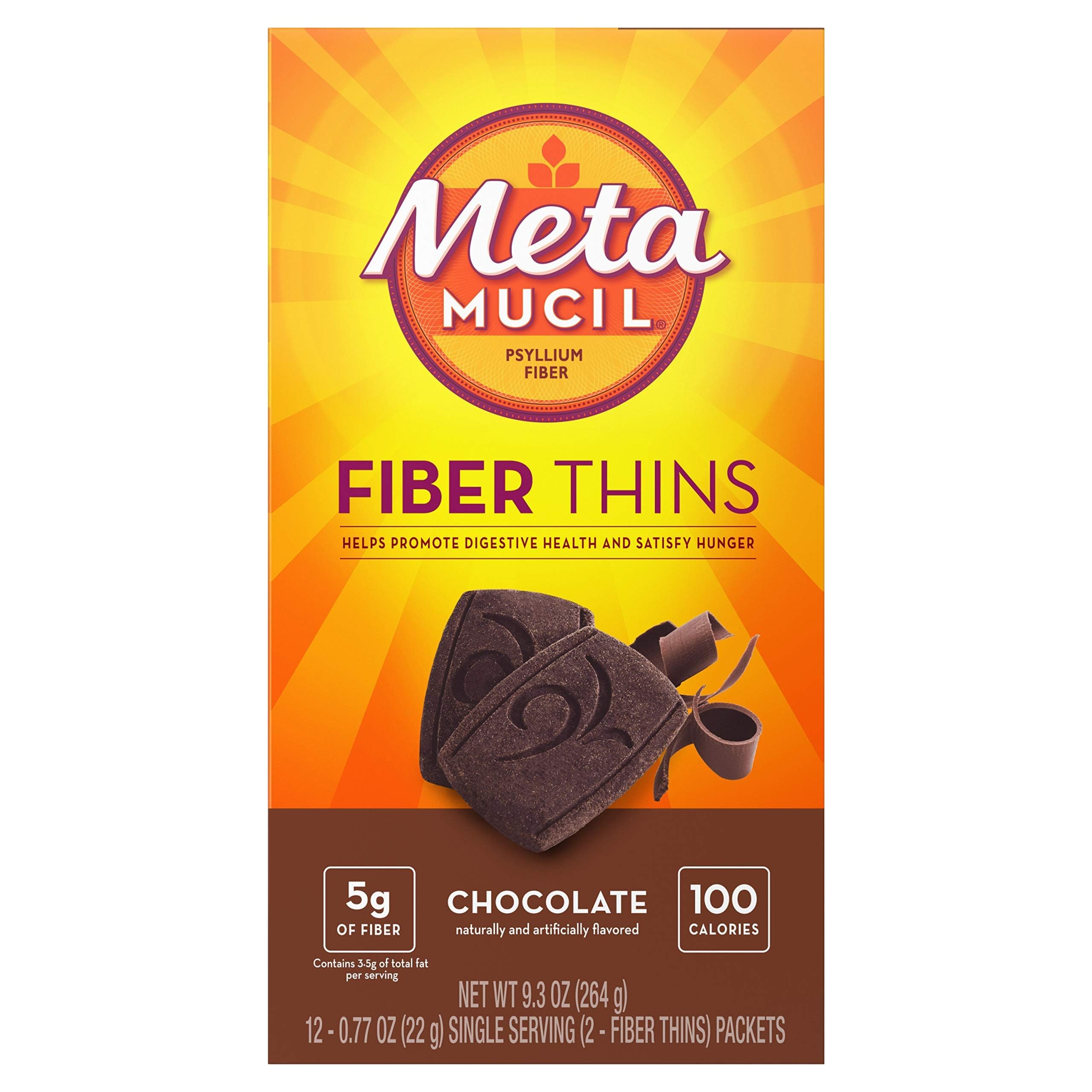Foto 2 pulgar | Suplemento De Fibra Metamucil Fiber Thins Chocolate 12 Porciones - Venta Internacional.