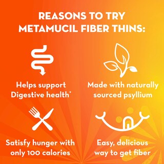 Foto 3 | Suplemento De Fibra Metamucil Fiber Thins Chocolate 12 Porciones - Venta Internacional.