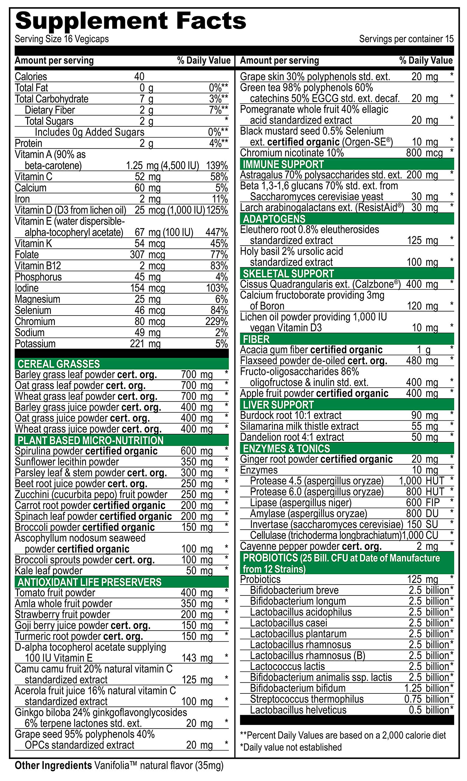 Foto 3 pulgar | Suplemento Dietético Vibrant Health Green Vibrance 240 Cápsulas - Venta Internacional.