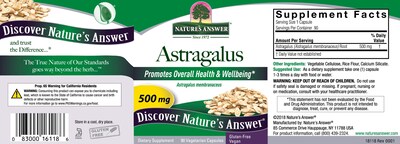 Foto 2 | Suplemento Nature's Answer Con Raíz De Astrágalo 90 Cápsulas - Venta Internacional.