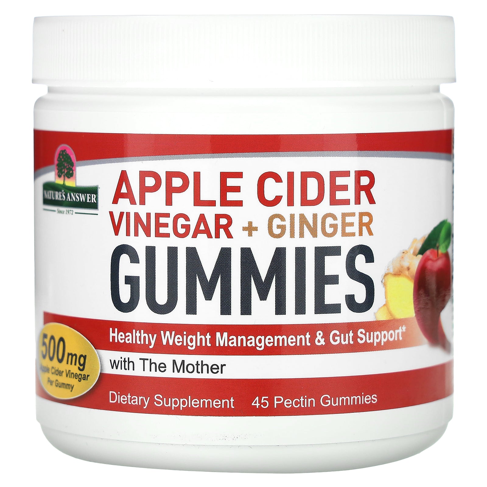 Foto 2 pulgar | Complementa Nature's Answer Con Vinagre De Sidra De Manzana Y Gomitas De Jengibre - Venta Internacional.