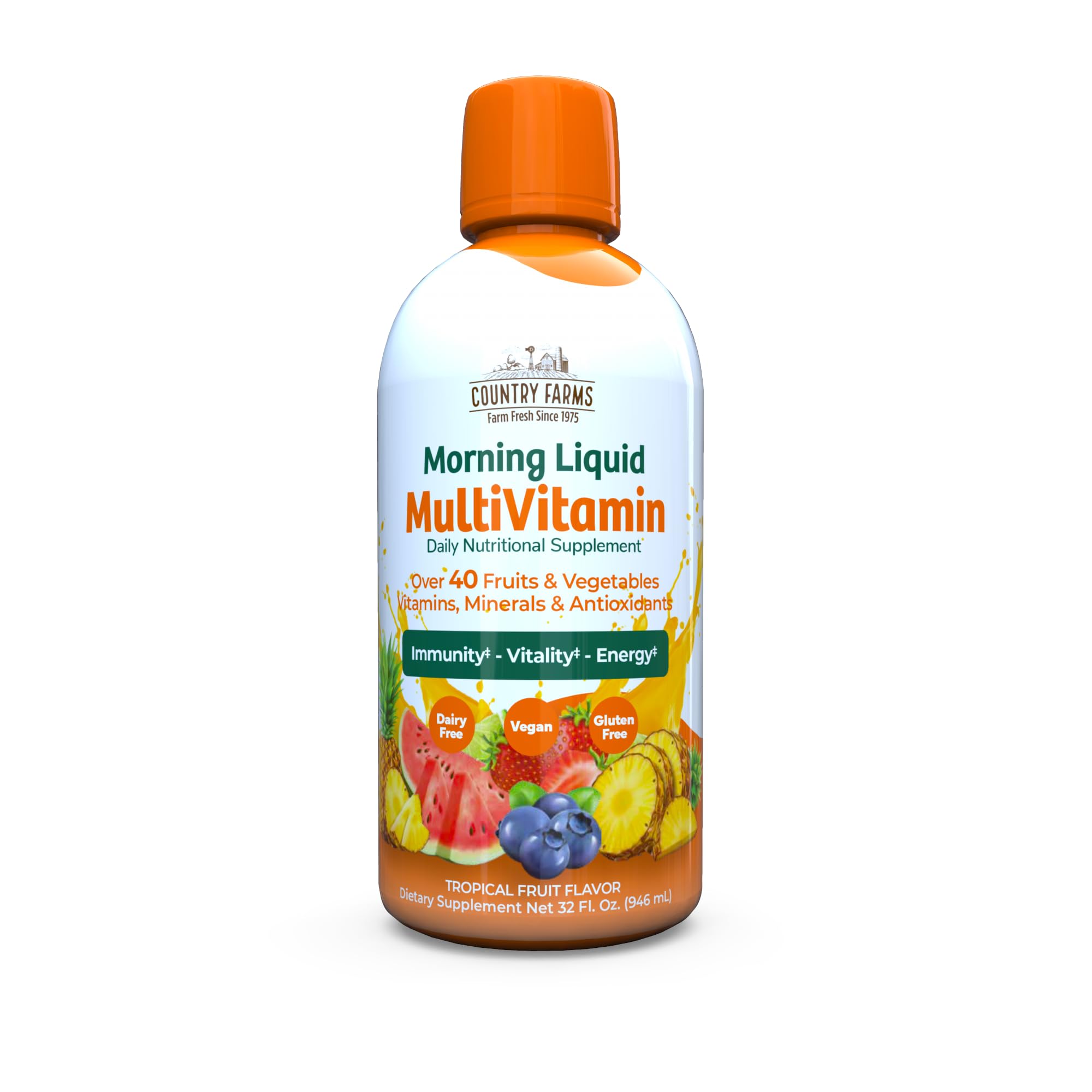 Foto 2 pulgar | Multivitamínico Líquido Country Farms Tropical Fruit 946ml - Venta Internacional.