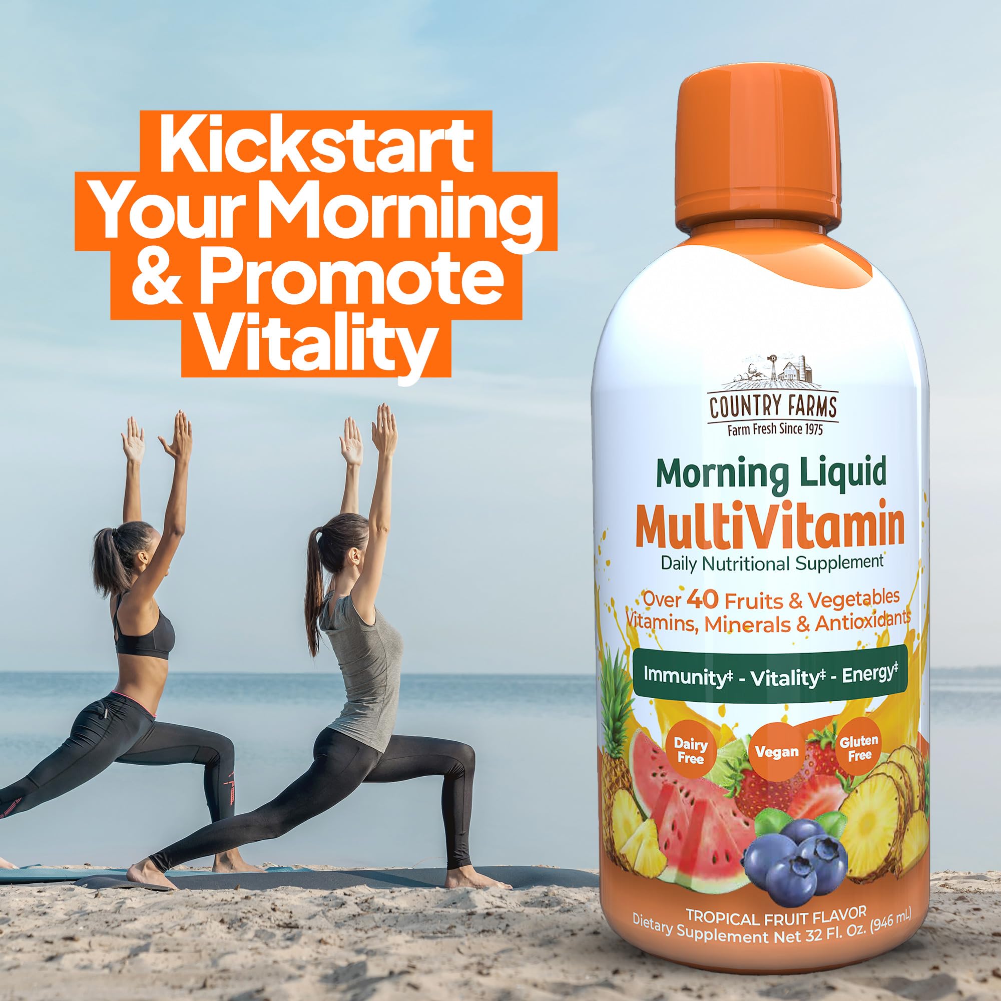 Foto 4 pulgar | Multivitamínico Líquido Country Farms Tropical Fruit 946ml - Venta Internacional.