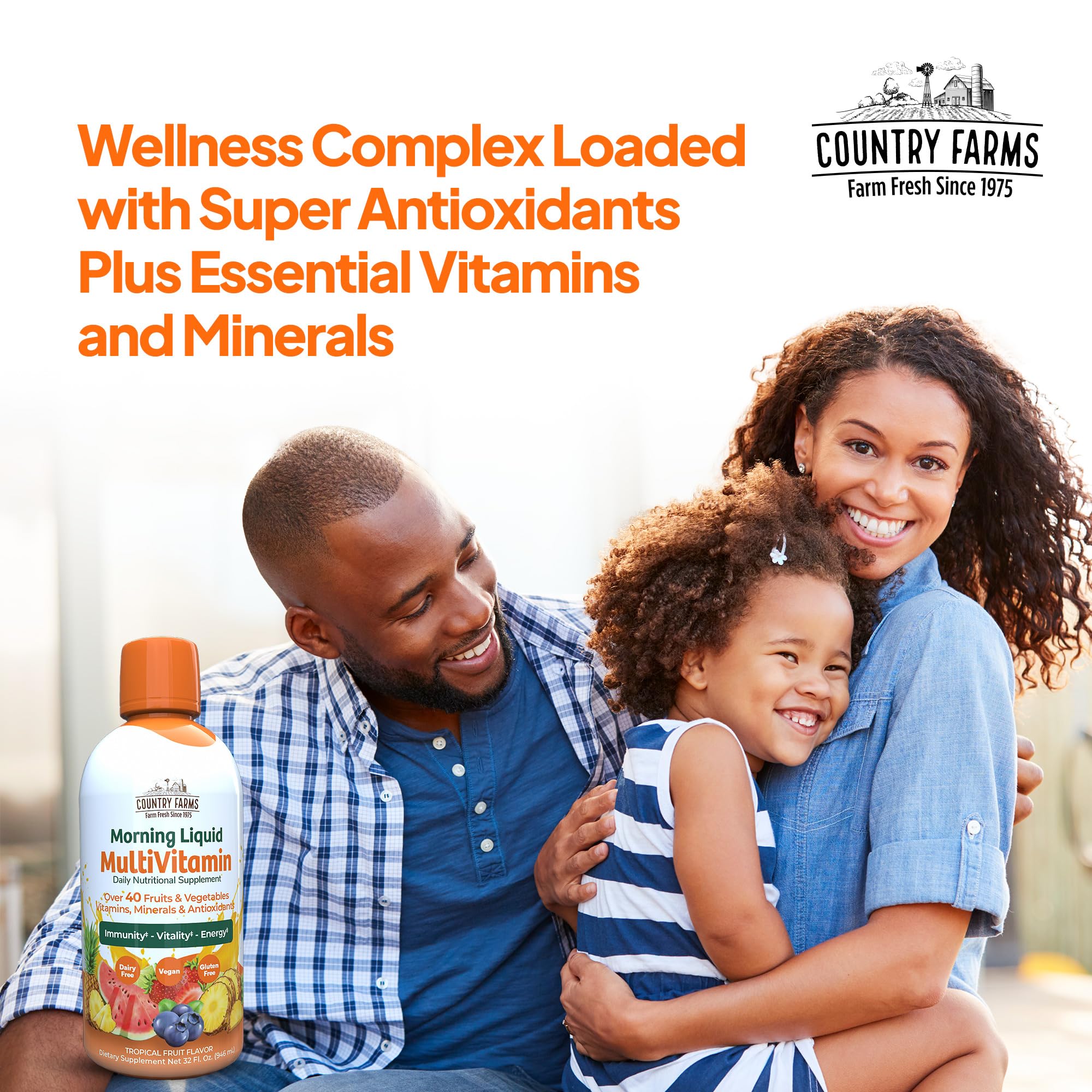 Foto 6 pulgar | Multivitamínico Líquido Country Farms Tropical Fruit 946ml - Venta Internacional.