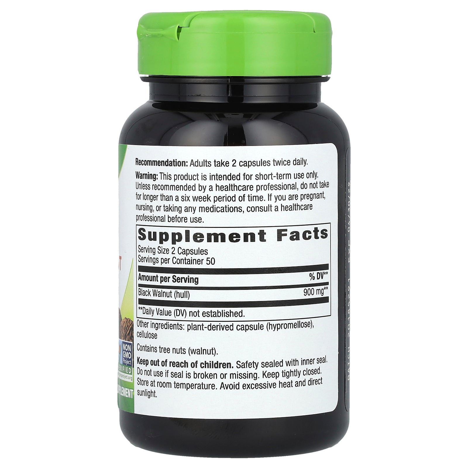 Foto 2 | Suplemento Nature's Way Black Walnut Hulls 100 Cápsulas Veganas - Venta Internacional.