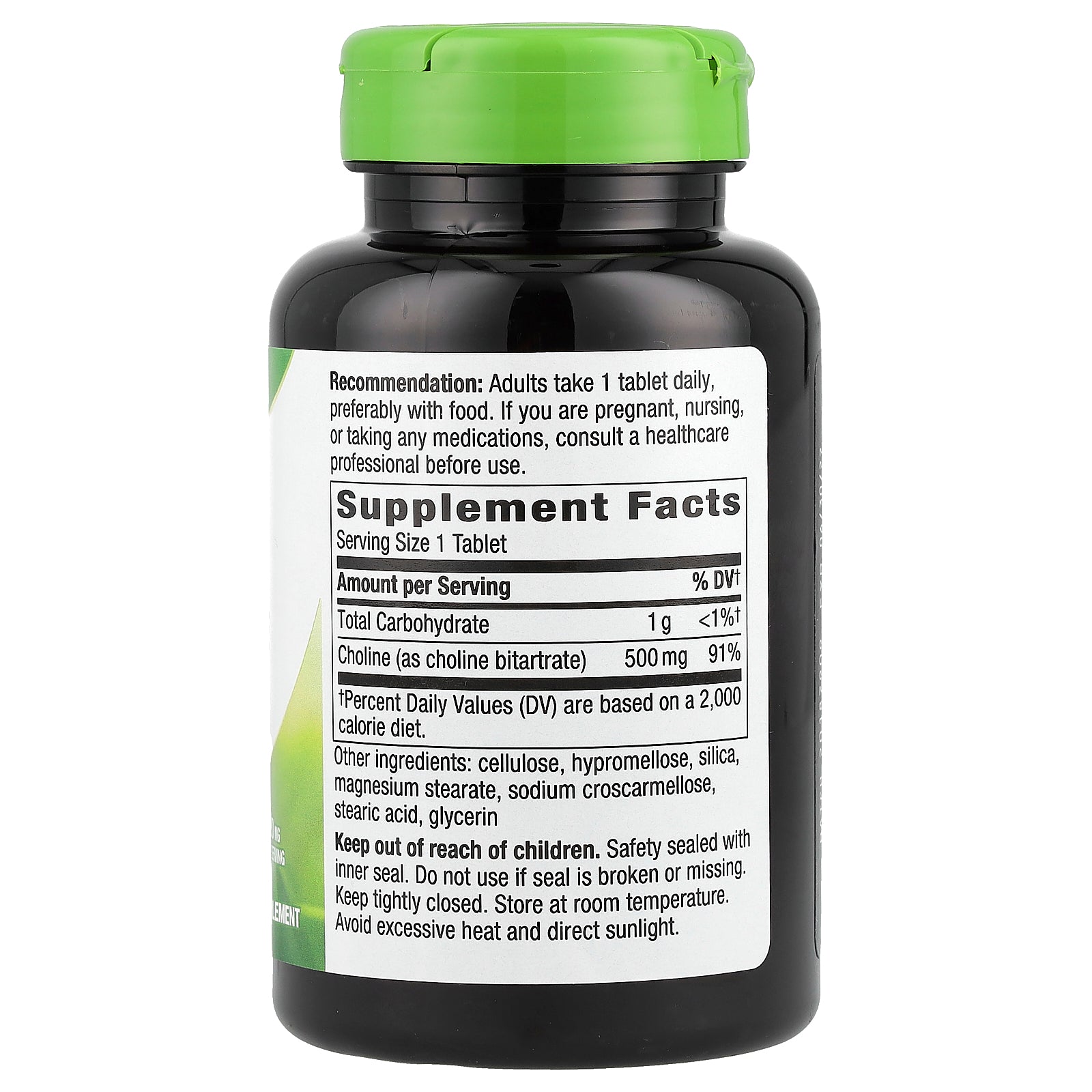 Foto 2 | Suplemento De Colina Nature's Way 500 Mg 100 Tabletas Veganas - Venta Internacional.