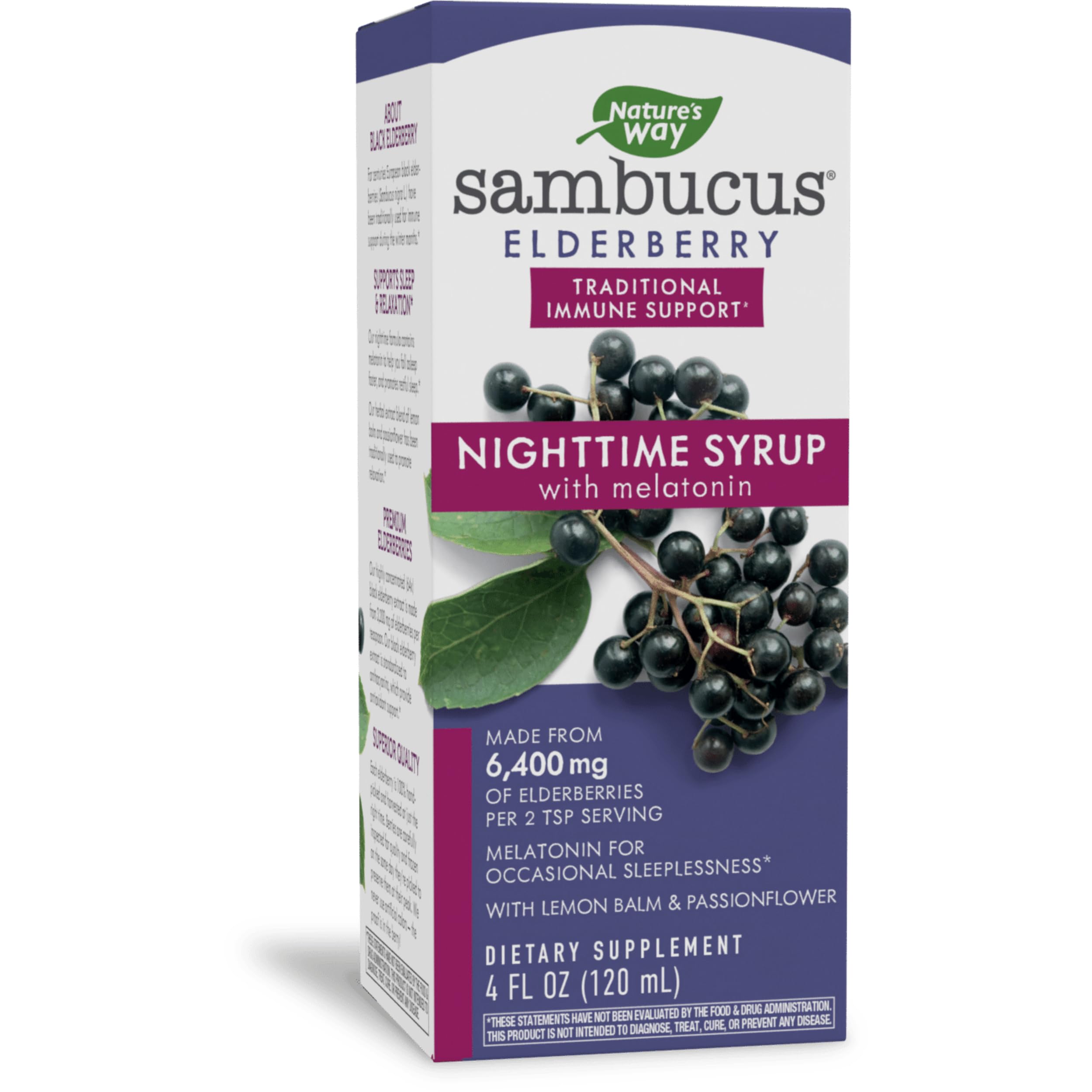Foto 1 | Sirope Nature's Way Sambucus Nighttime Saúco Con Melatonina 120 Ml - Venta Internacional.