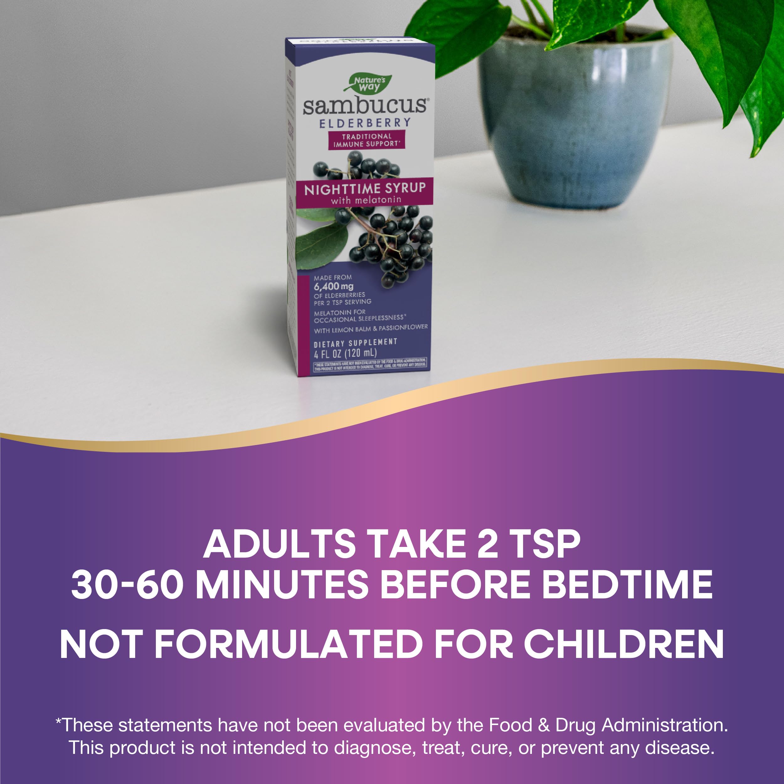 Foto 6 pulgar | Sirope Nature's Way Sambucus Nighttime Saúco Con Melatonina 120 Ml - Venta Internacional.