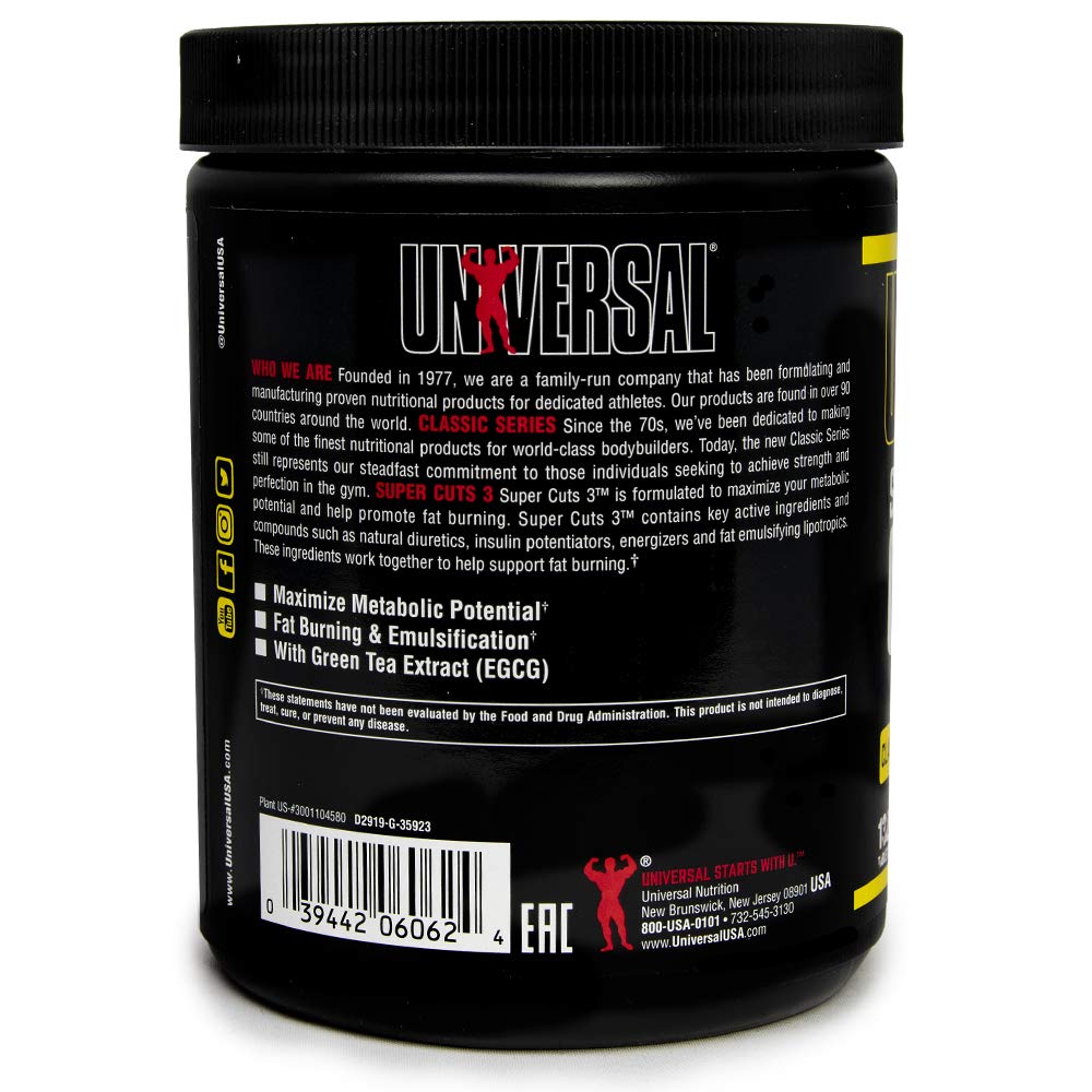 Foto 5 | Suplemento Universal Nutrition Super Cuts 3 130 Comprimidos - Venta Internacional.