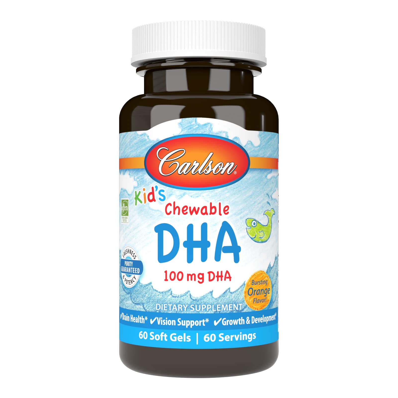 Foto 2 pulgar | Suplemento Carlson Kid's Chewable Dha, 100 Mg, Naranja, 60 Cápsulas Blandas - Venta Internacional.