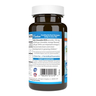 Foto 3 | Suplemento Carlson Kid's Chewable Dha, 100 Mg, Naranja, 60 Cápsulas Blandas - Venta Internacional.