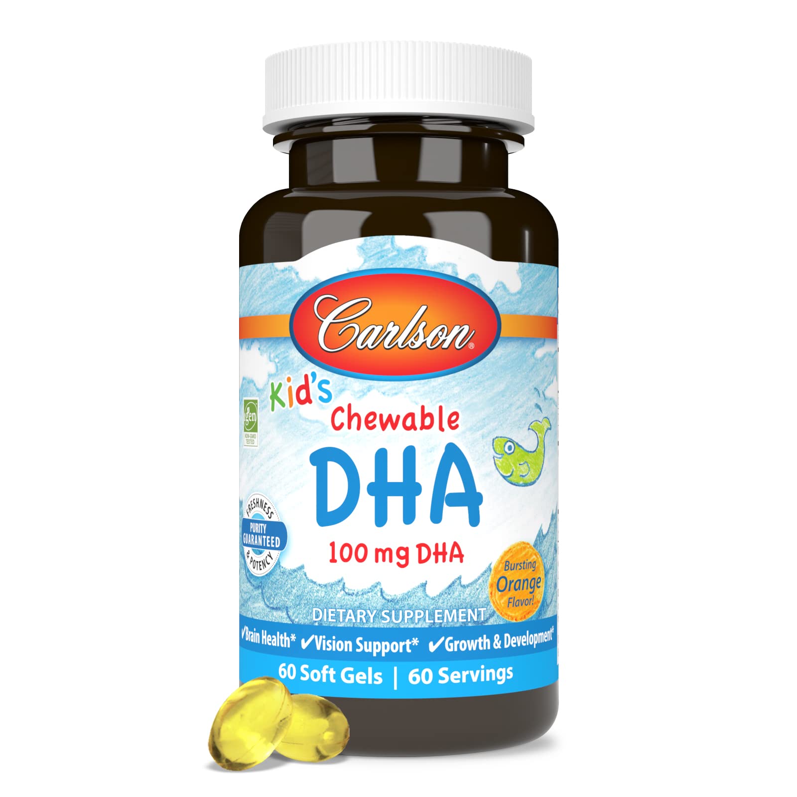 Foto 5 | Suplemento Carlson Kid's Chewable Dha, 100 Mg, Naranja, 60 Cápsulas Blandas - Venta Internacional.