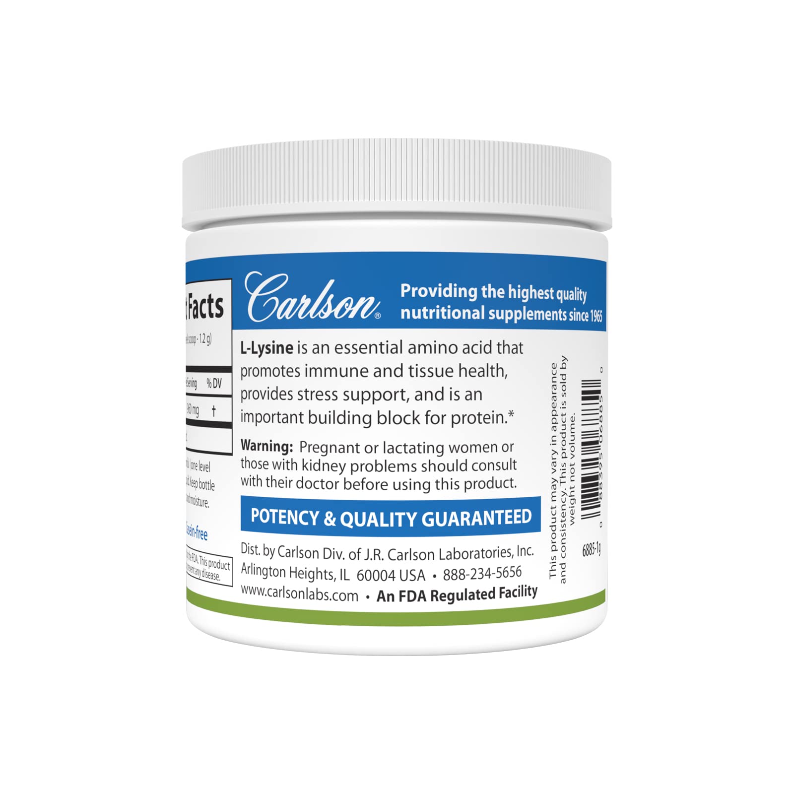 Foto 4 pulgar | Suplemento Carlson L-lisina En Polvo 100 G, 960 Mg - Venta Internacional.