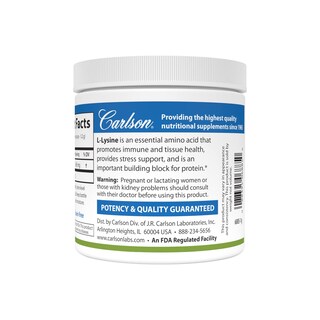 Foto 3 | Suplemento Carlson L-lisina En Polvo 100 G, 960 Mg - Venta Internacional.