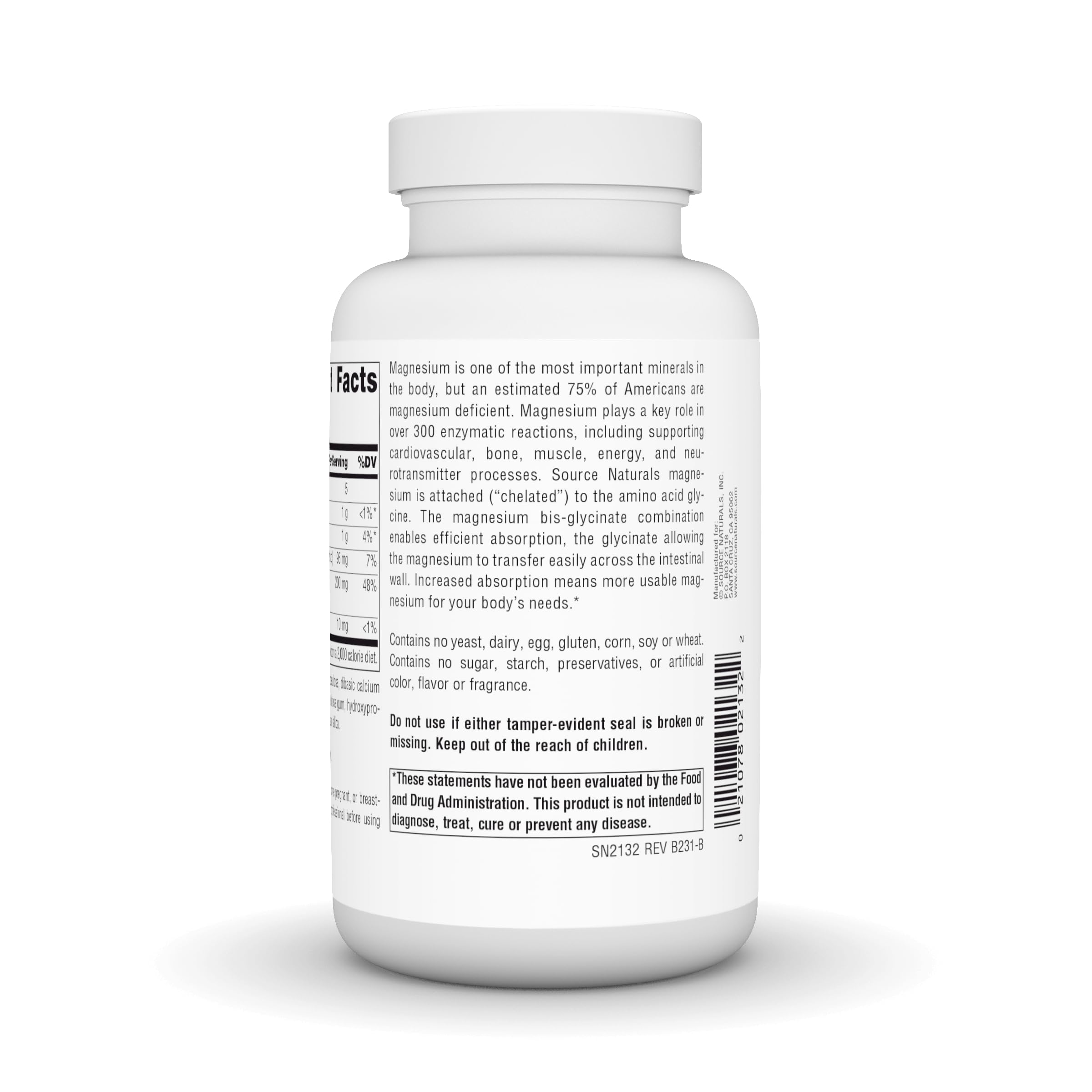 Foto 3 | Supplement Source Naturals Bisglicinato De Magnesio 120 Comprimidos - Venta Internacional.