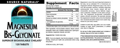 Foto 4 | Supplement Source Naturals Bisglicinato De Magnesio 120 Comprimidos - Venta Internacional.