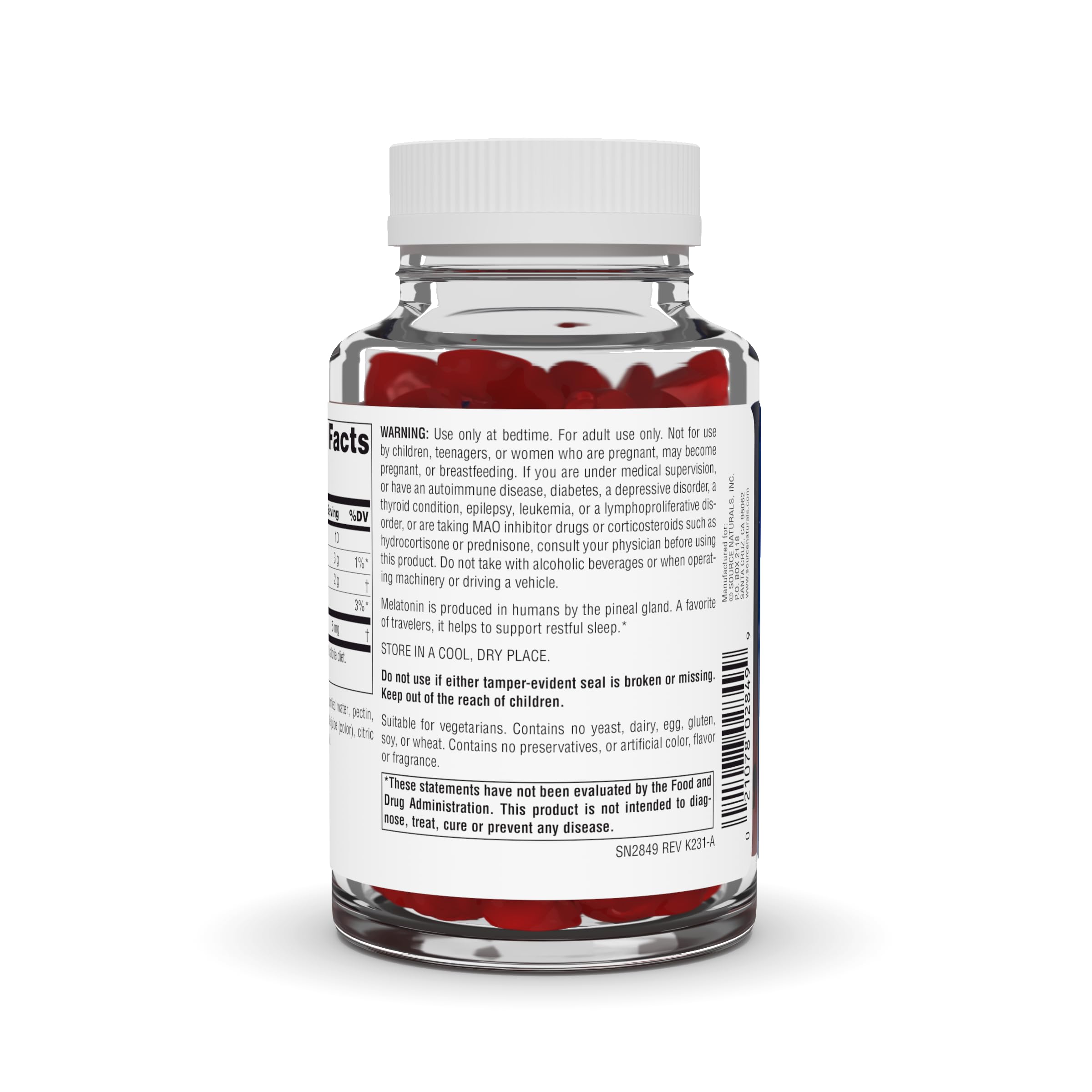 Foto 4 pulgar | Gomitas De Melatonina Source Naturals Sleep Science, 5 Mg, 60 Unidades - Venta Internacional.
