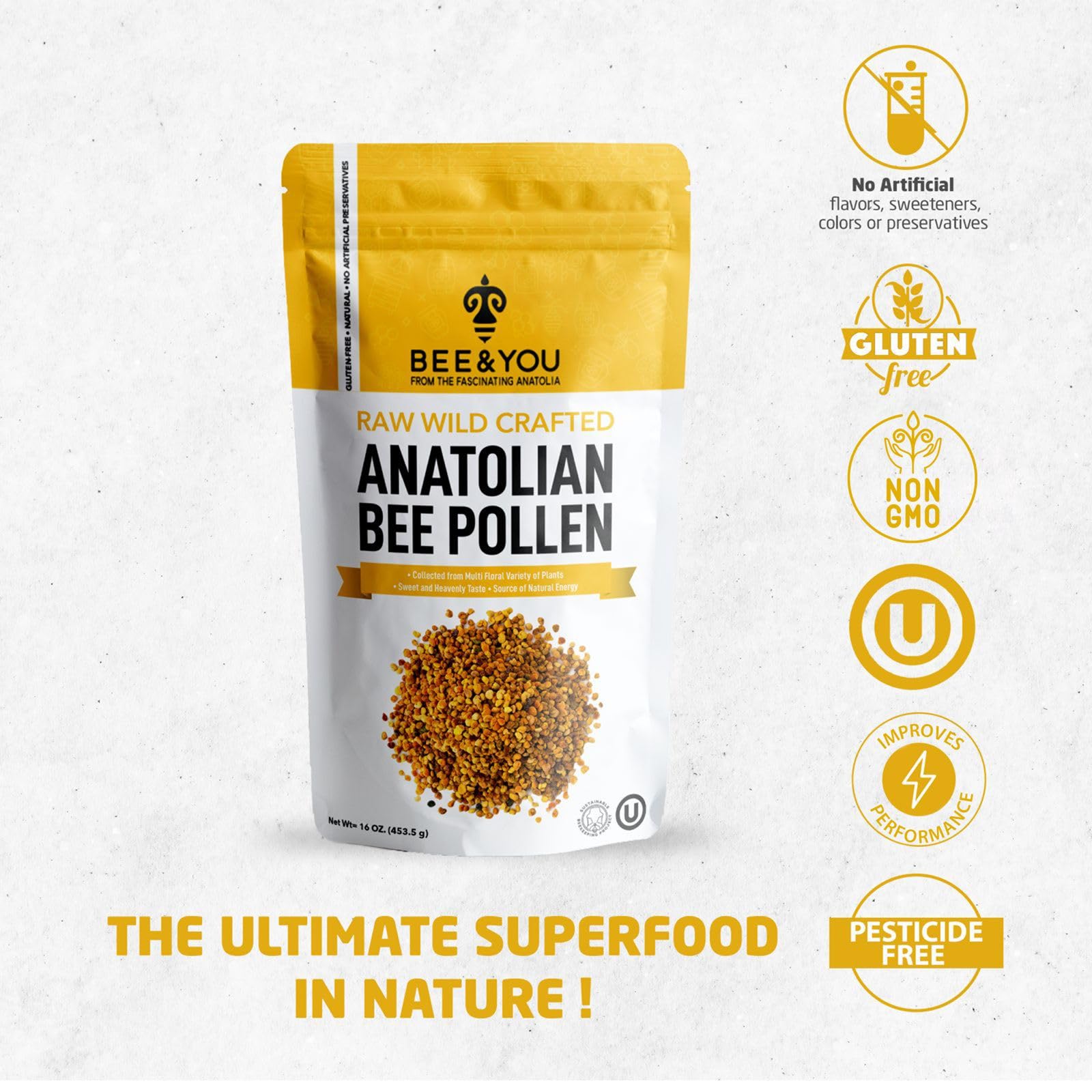 Foto 4 pulgar | Suplemento Bee & You Bee Polen Gránulos, Bolsa De 473 Ml, 100% Puro - Venta Internacional.