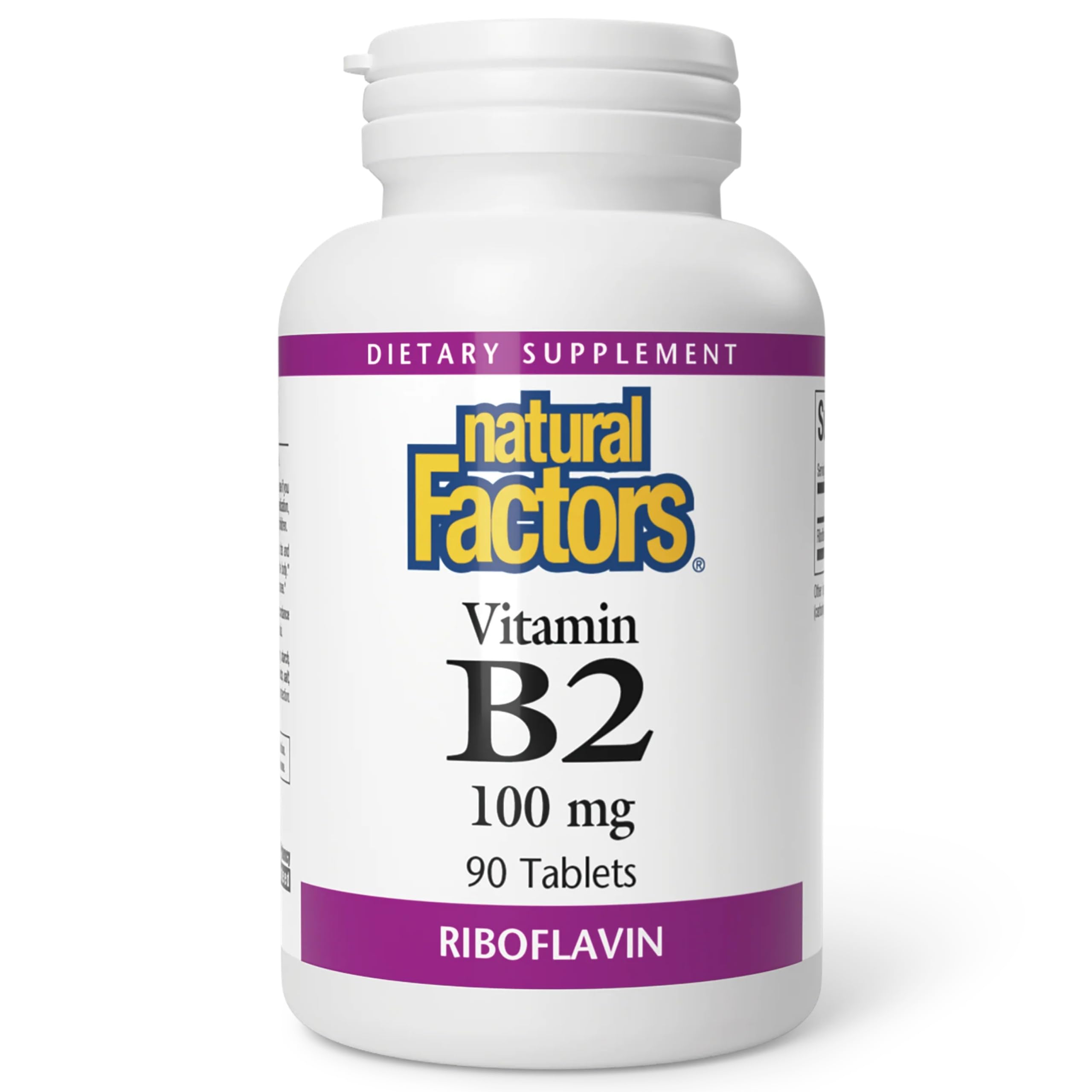 Foto 2 pulgar | Suplemento Natural Factors, Vitamina B2, Riboflavina, 100 Mg, 90 Tabletas - Venta Internacional.