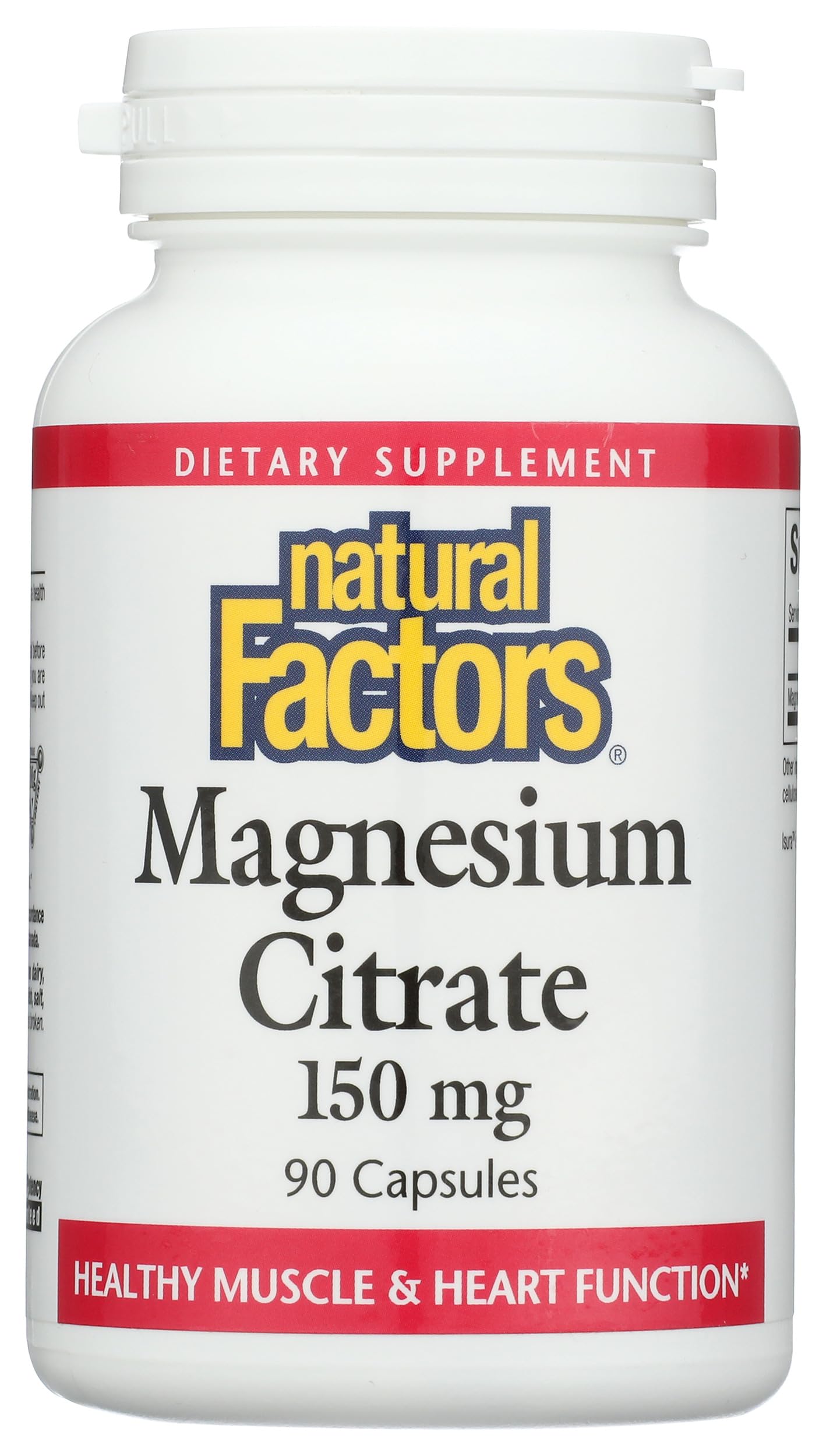 Foto 2 pulgar | Suplemento Natural Factors De Citrato De Magnesio 150 Mg 90 Cápsulas - Venta Internacional.