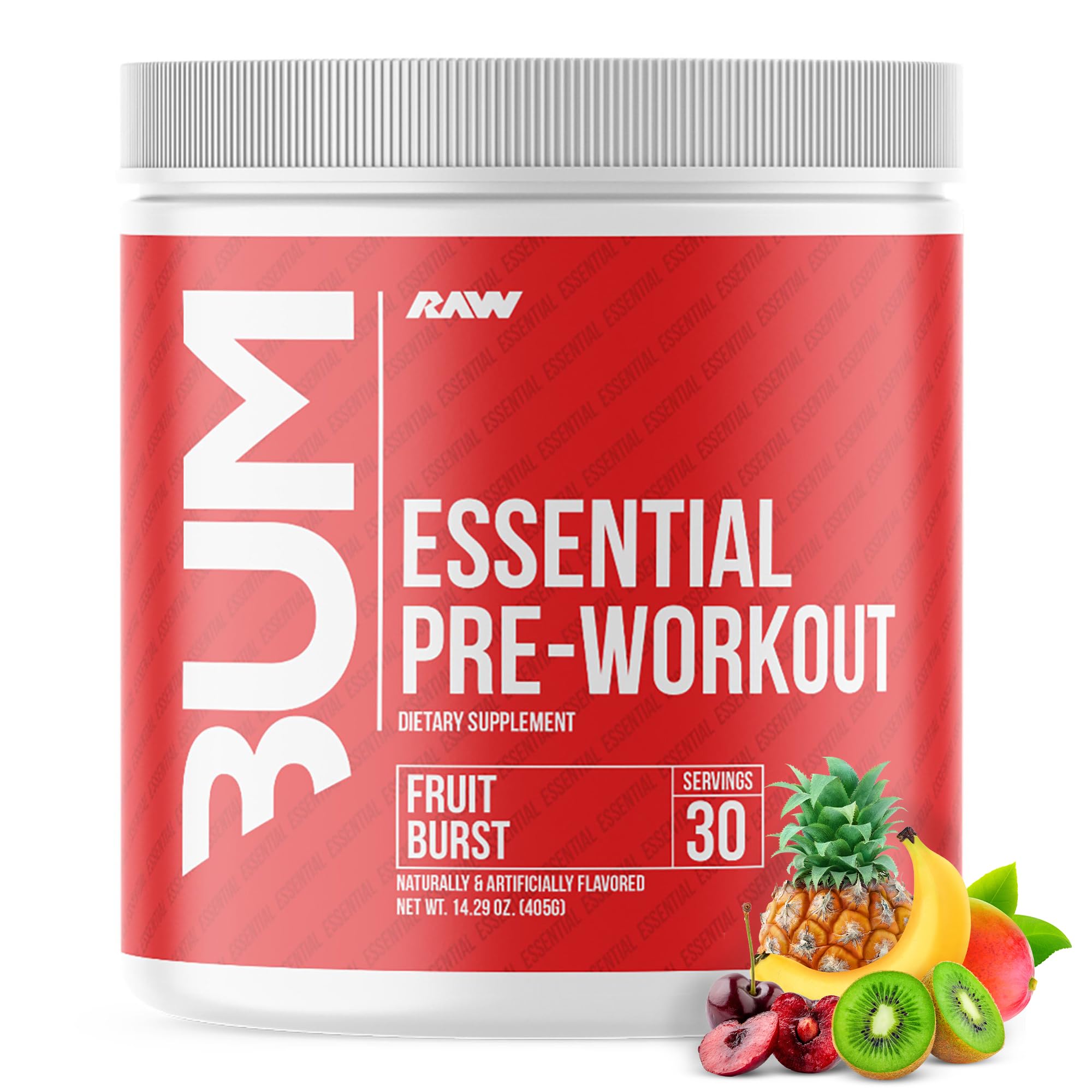 Foto 2 pulgar | Polvo De Preentrenamiento Raw Essential Fruit Burst 400 G - Venta Internacional.