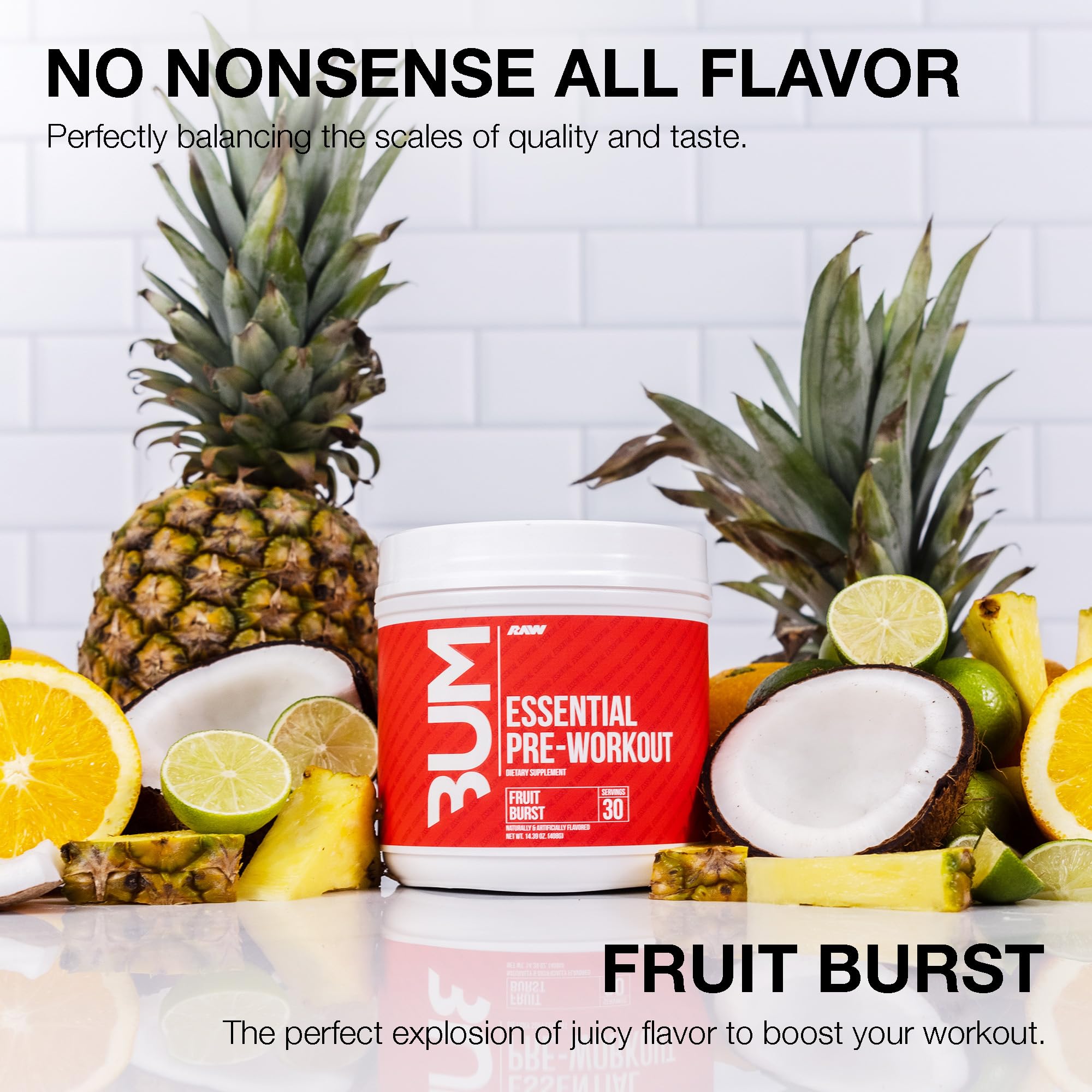 Foto 4 pulgar | Polvo De Preentrenamiento Raw Essential Fruit Burst 400 G - Venta Internacional.