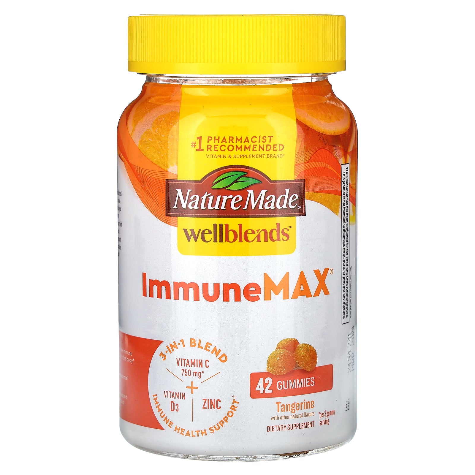 Foto 2 pulgar | Gomitas Nature Made Wellblends Immunemax Tangerine 42 Unidades - Venta Internacional.