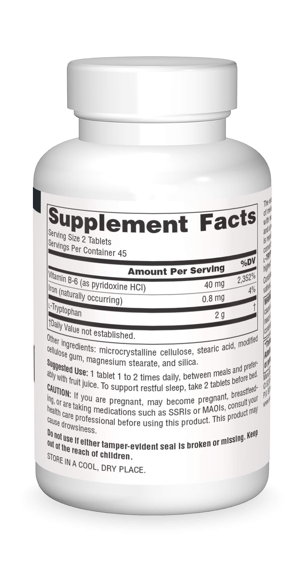 Foto 3 | Suplemento Source Naturals L-triptófano Con Vitamina B-6 1000 Mg - Venta Internacional.