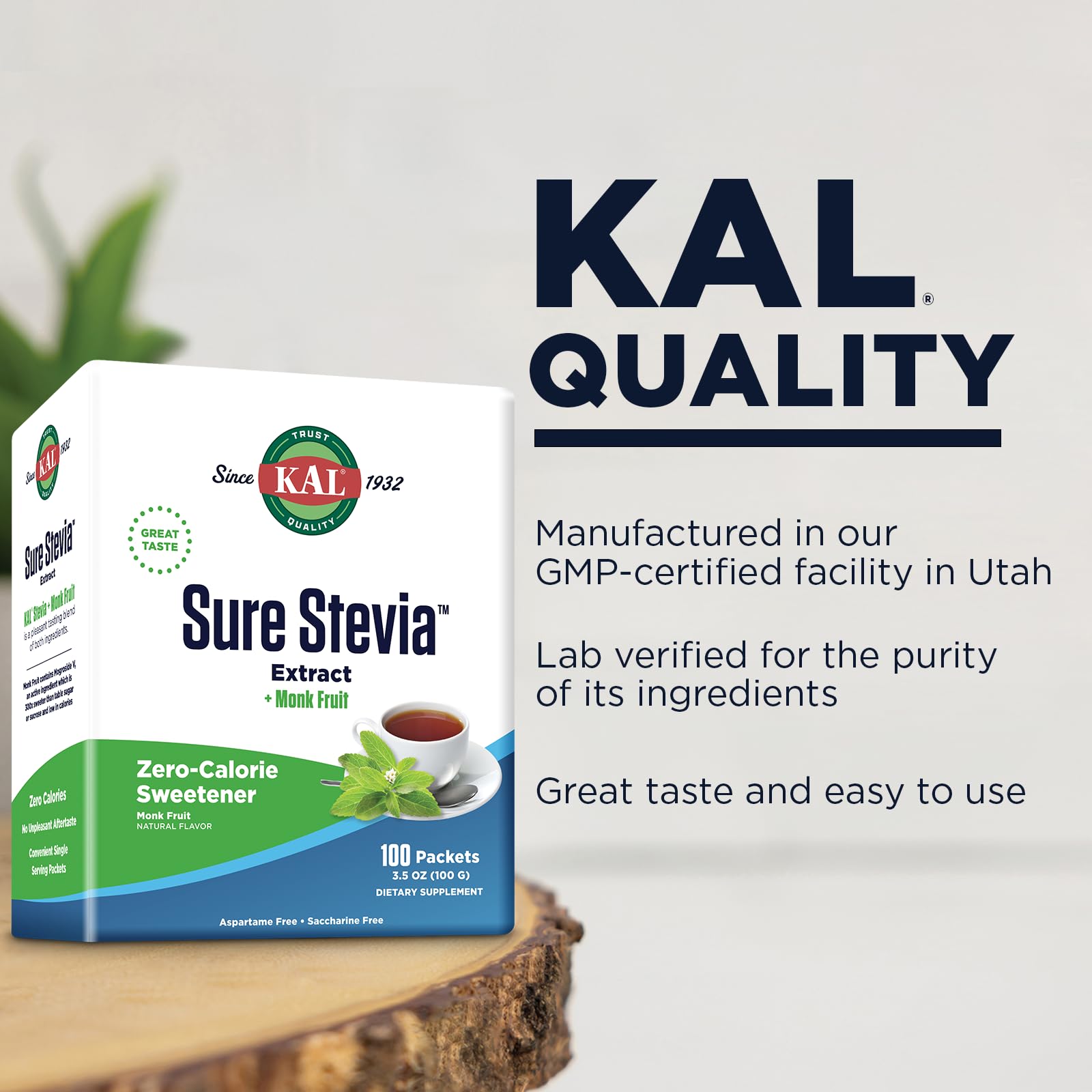 Foto 5 pulgar | Edulcorante Kal Sure Stevia Plus Monk Fruit, 100 Paquetes De 100 Ml - Venta Internacional.