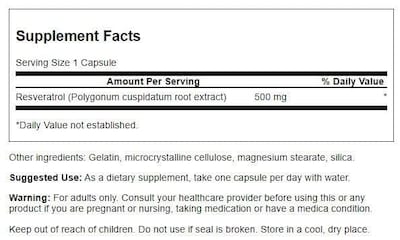 Foto 2 | Suplemento Swanson Resveratrol 500 500 Mg 30 Cápsulas - Venta Internacional.