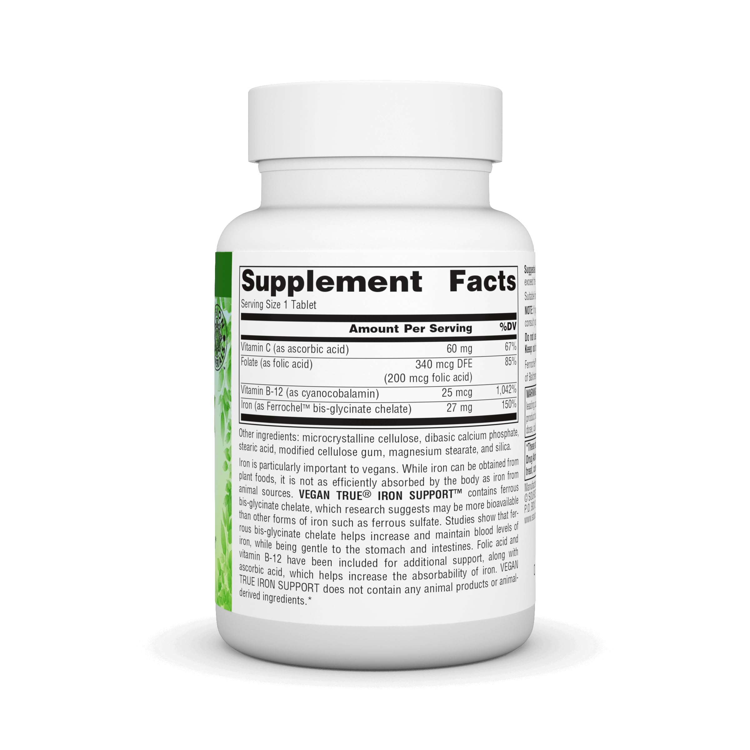 Foto 3 pulgar | Supplement Source Naturals Vegan True Iron Support 180 Comprimidos - Venta Internacional.
