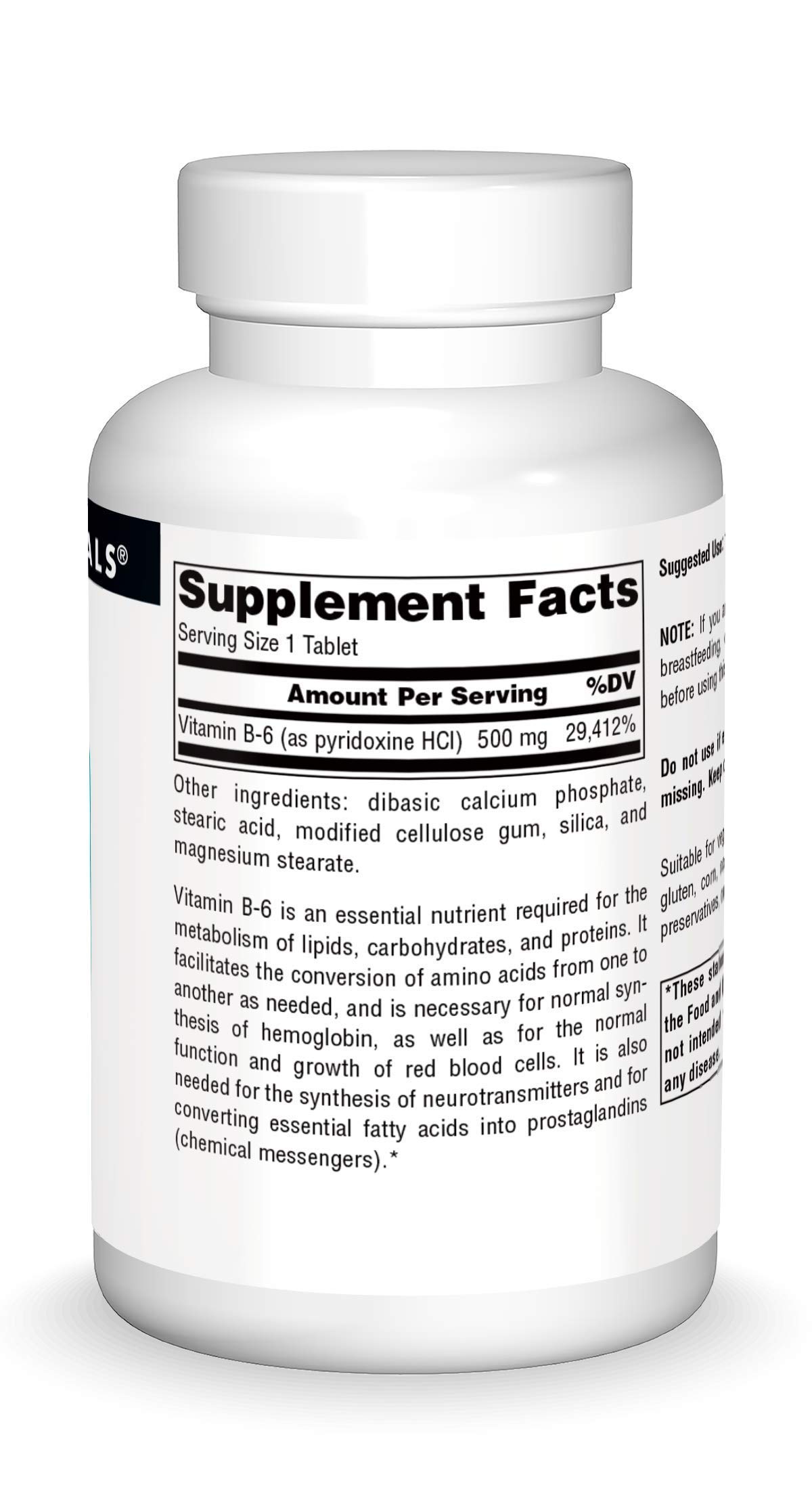 Foto 4 pulgar | Suplemento De Vitamina B-6 Source Naturals 500 Mg 100 Comprimidos - Venta Internacional.
